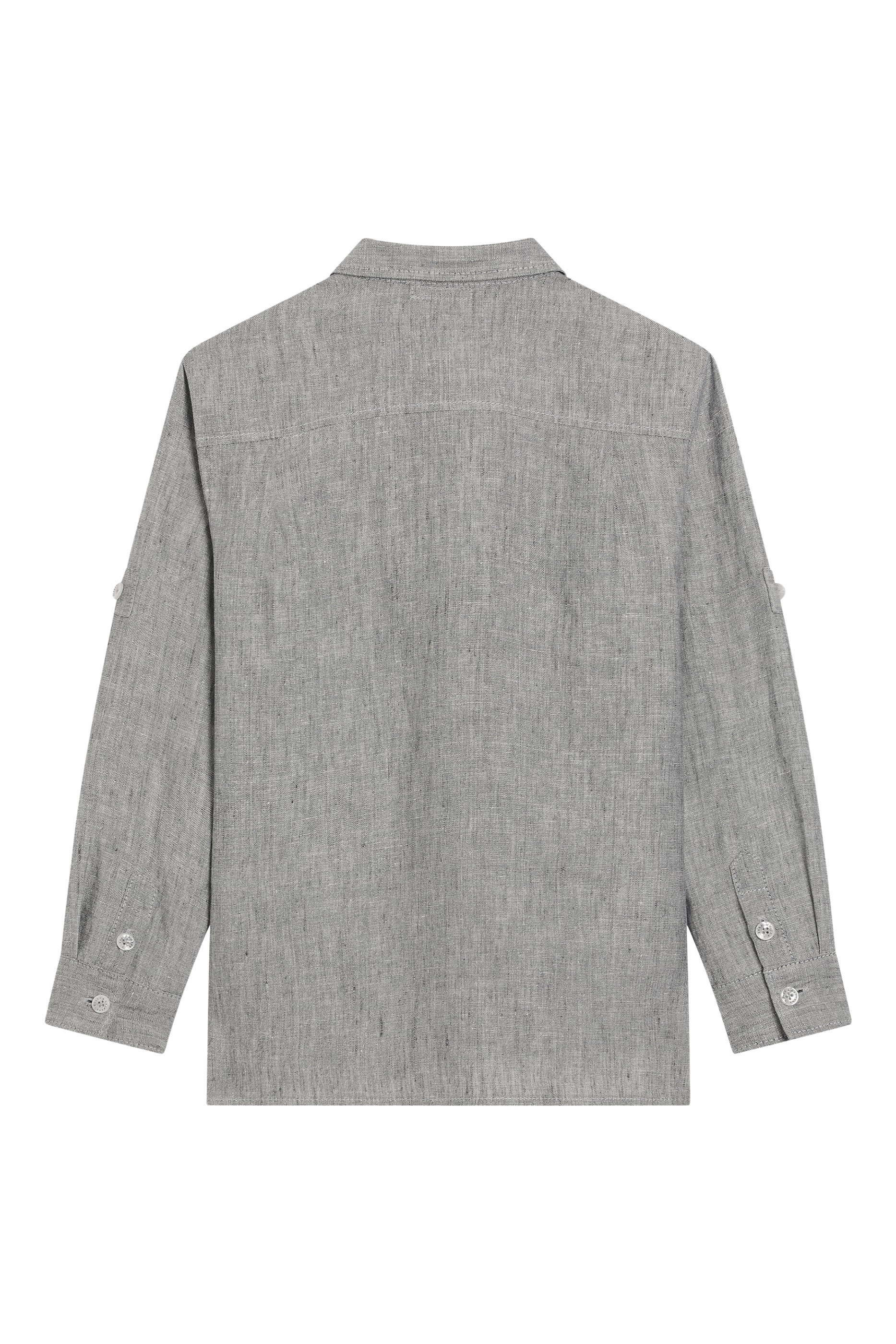 قميص بلون باهت قماش قنب وكتان للأطفال