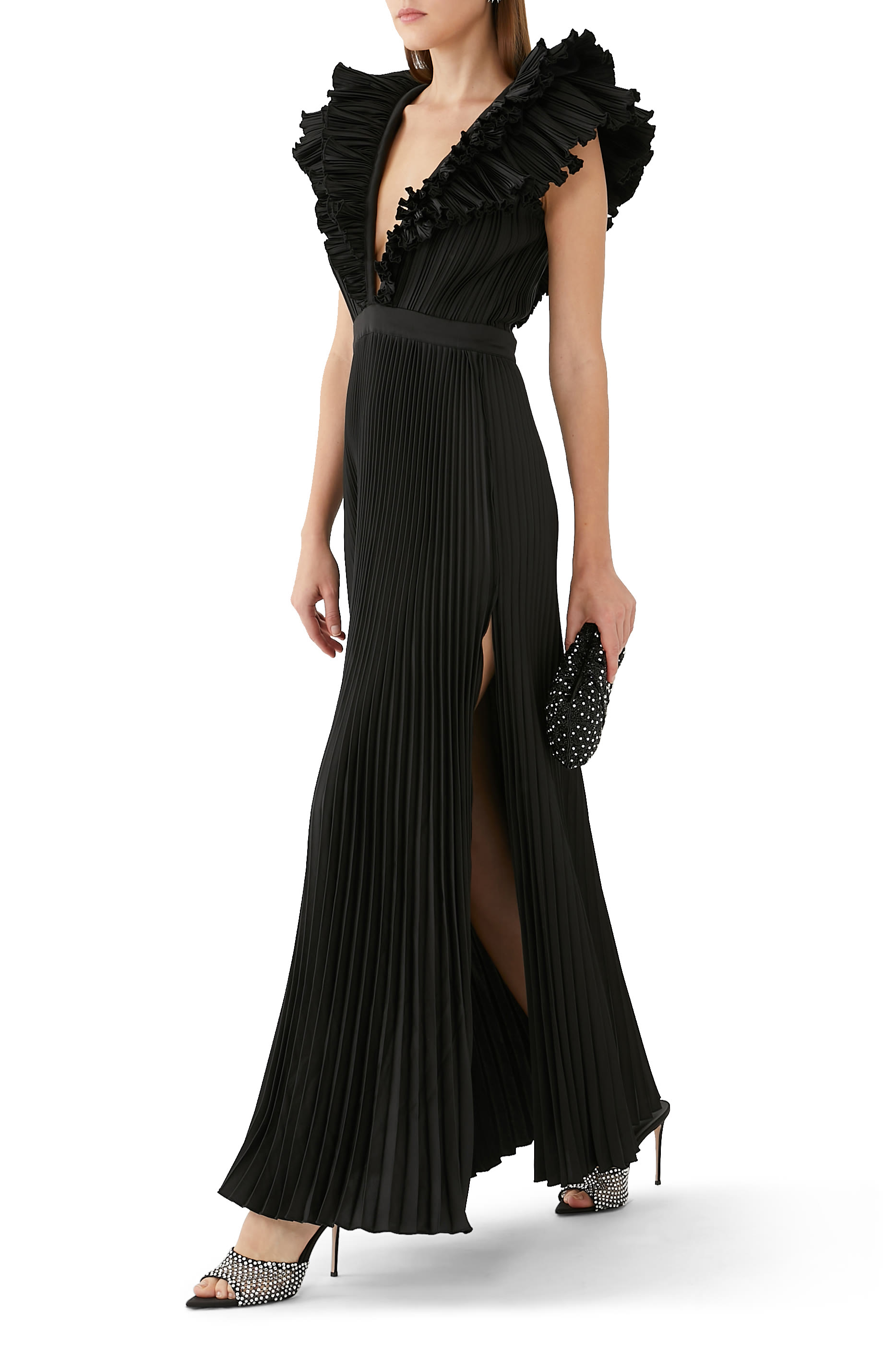 فستان سهرة تويلري بفتحة