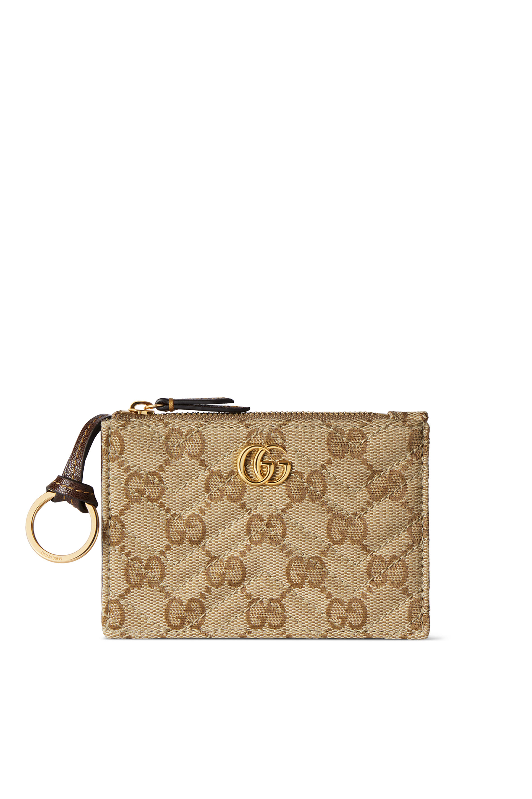 حقيبة صغيرة مارمونت بسحاب وحلقة قماش بنقشة حرفي شعار الماركة