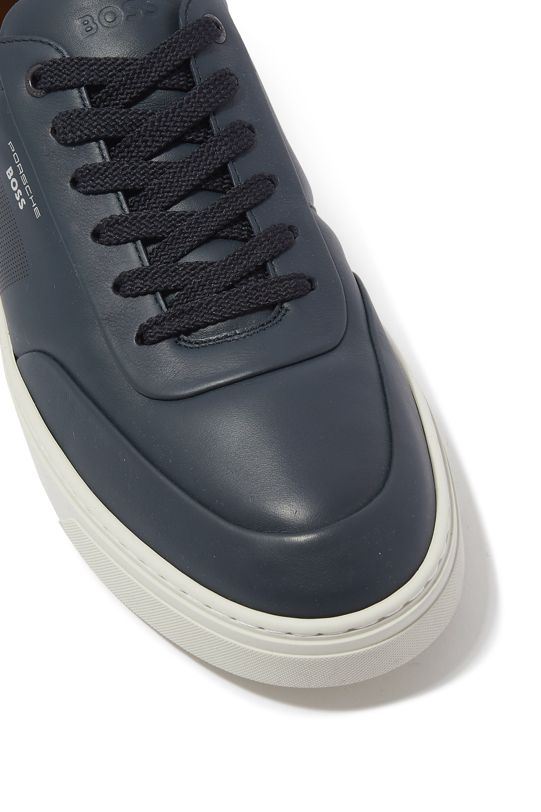 سنيكرز جاري بكاحل منخفض جلد