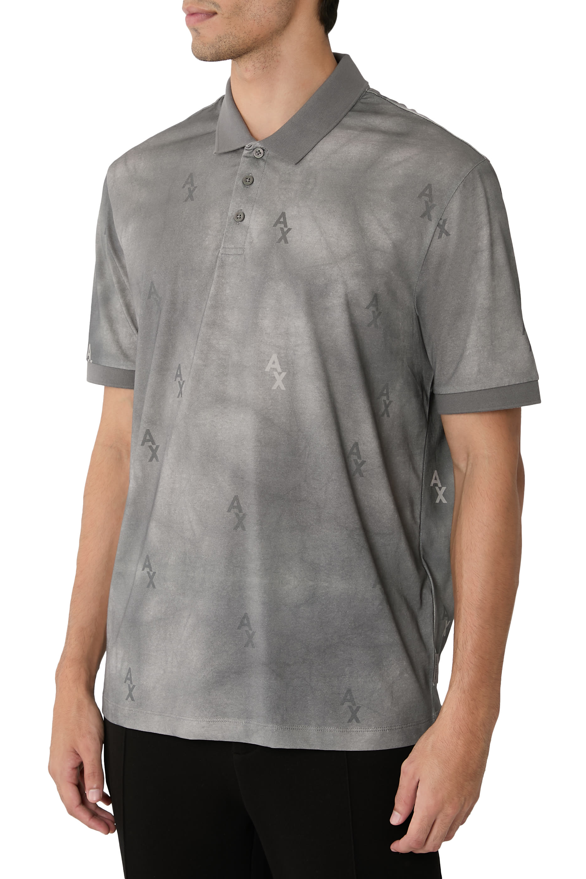 قميص بولو بطبعة مظللة