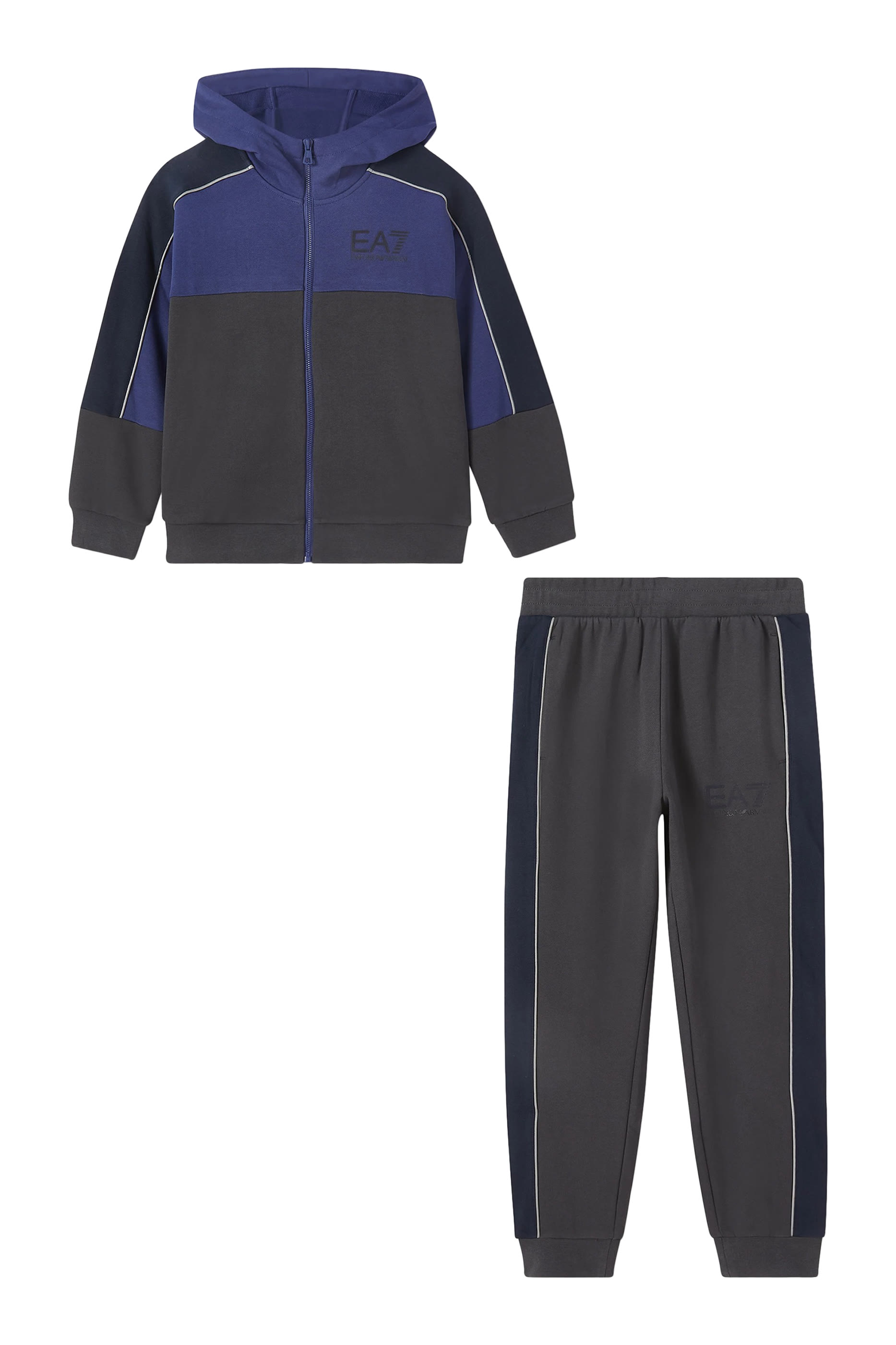 Kids EA7 Tracksuit Set Zip Hoodie + Cuff Bottoms
