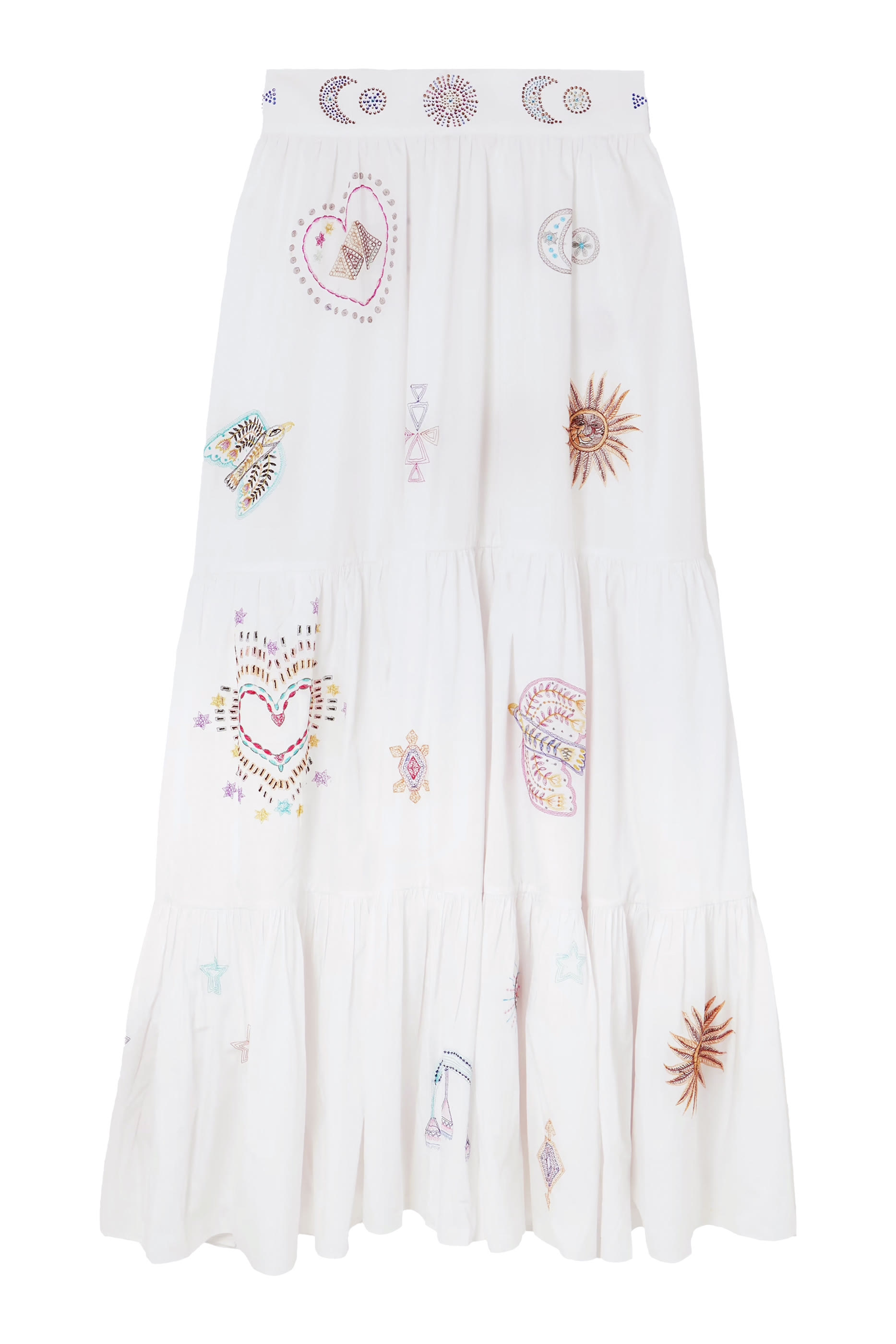 تنورة بتصميم متدرج وخصر مرتفع