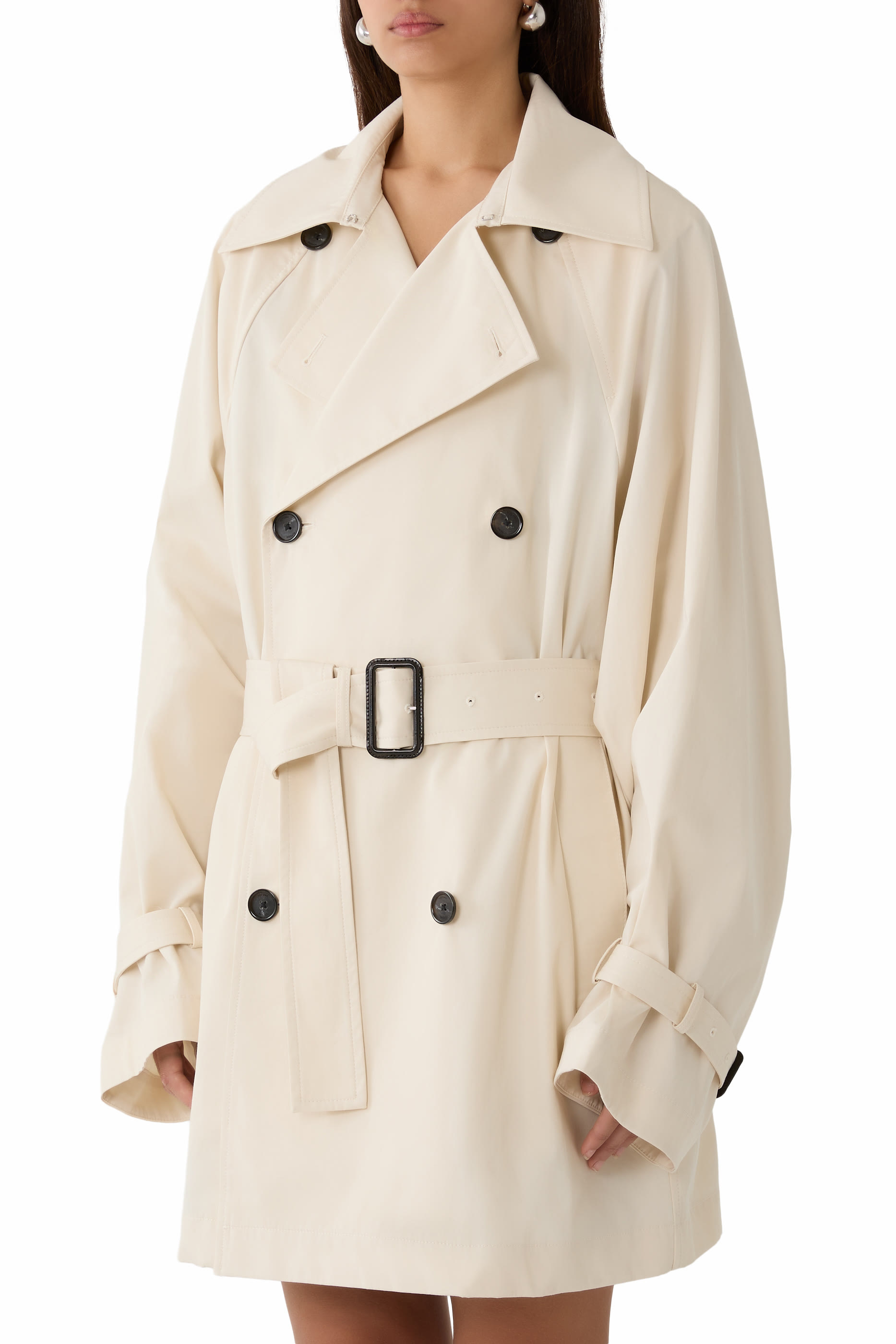 معطف ترنش بصفي أزرار