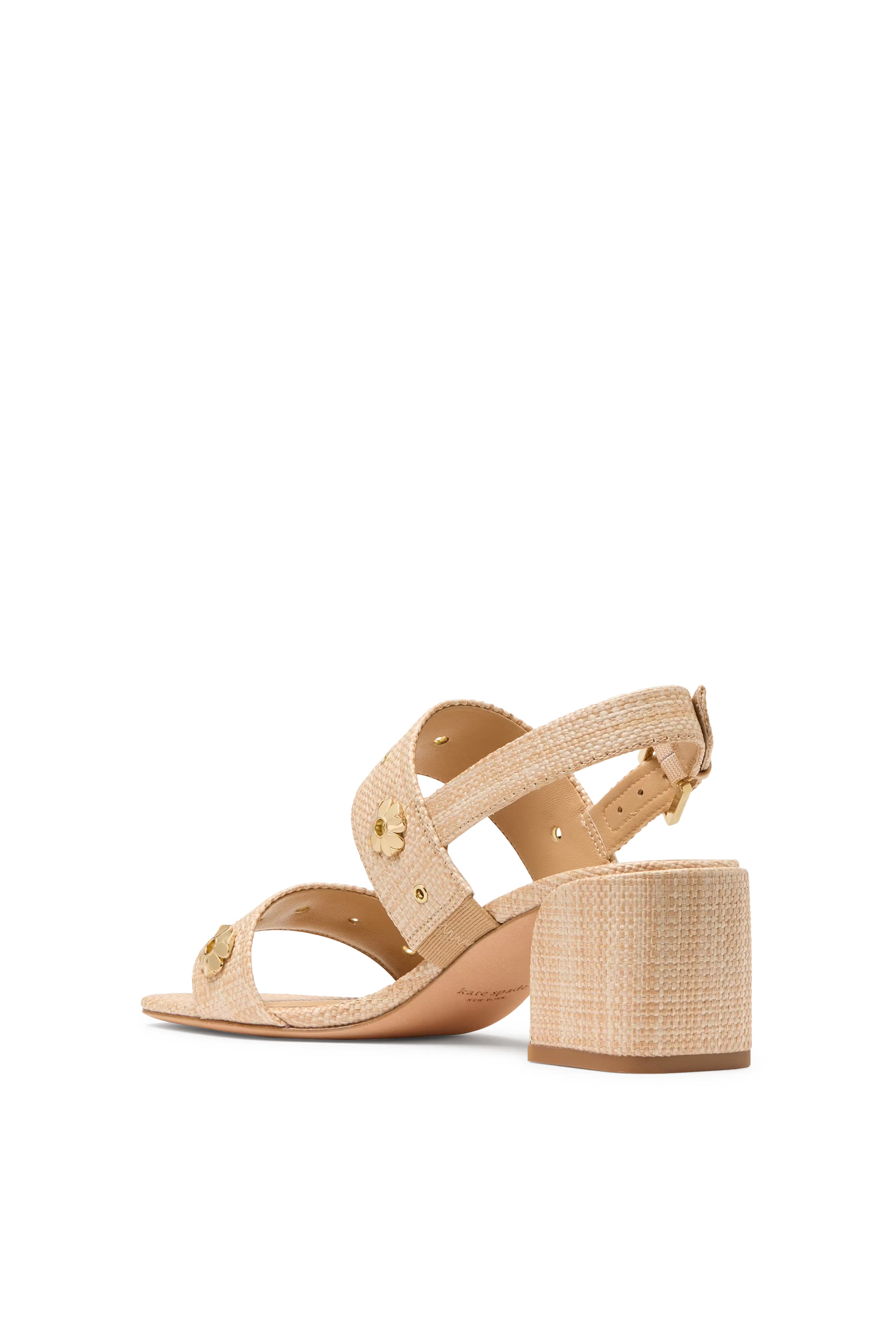 حذاء كلاسيك 55 بحلي على شكل زهور وكعب عريض