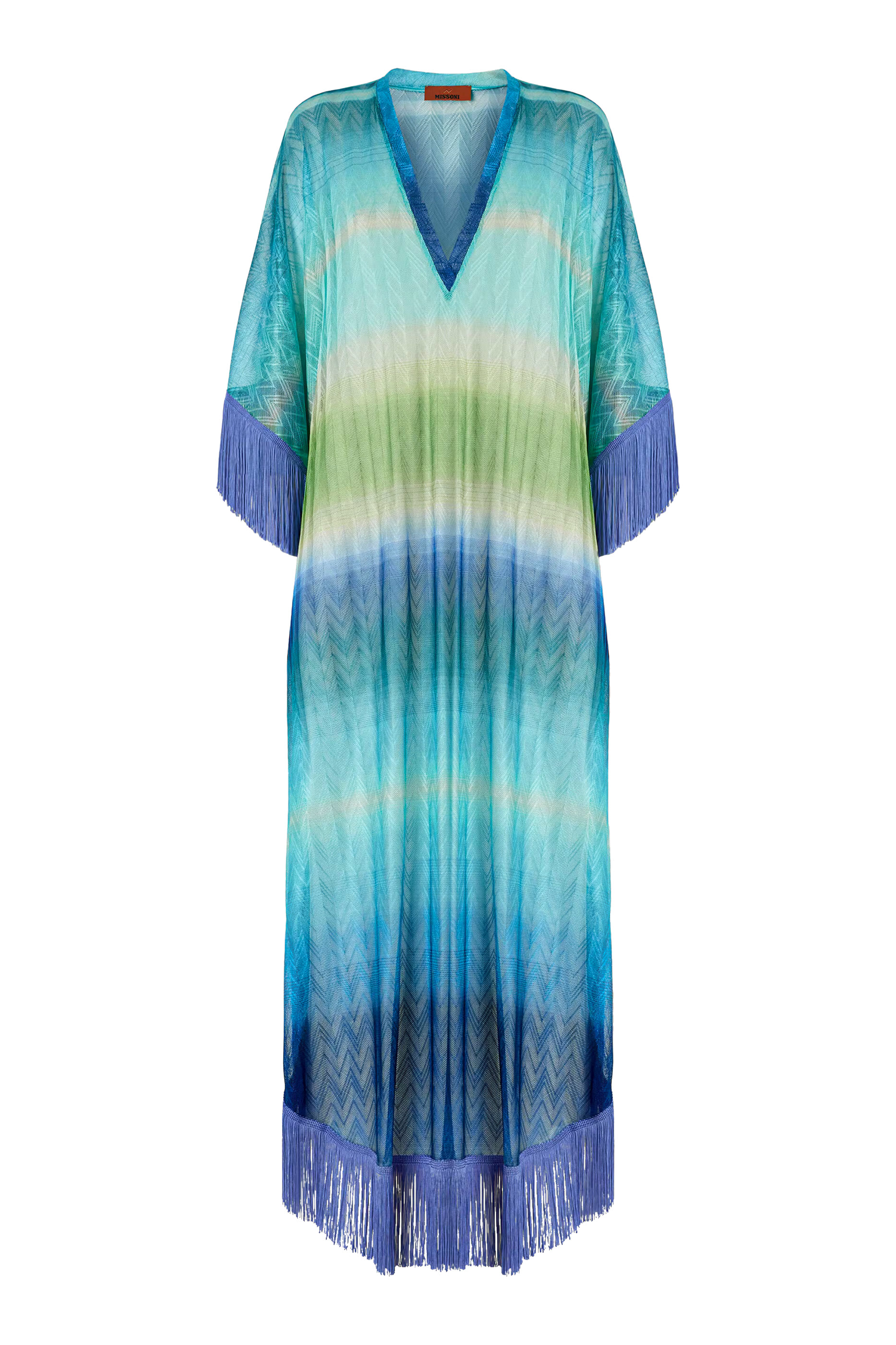 قفطان طويل بشرابات للإرتداء فوق ملابس السباحة