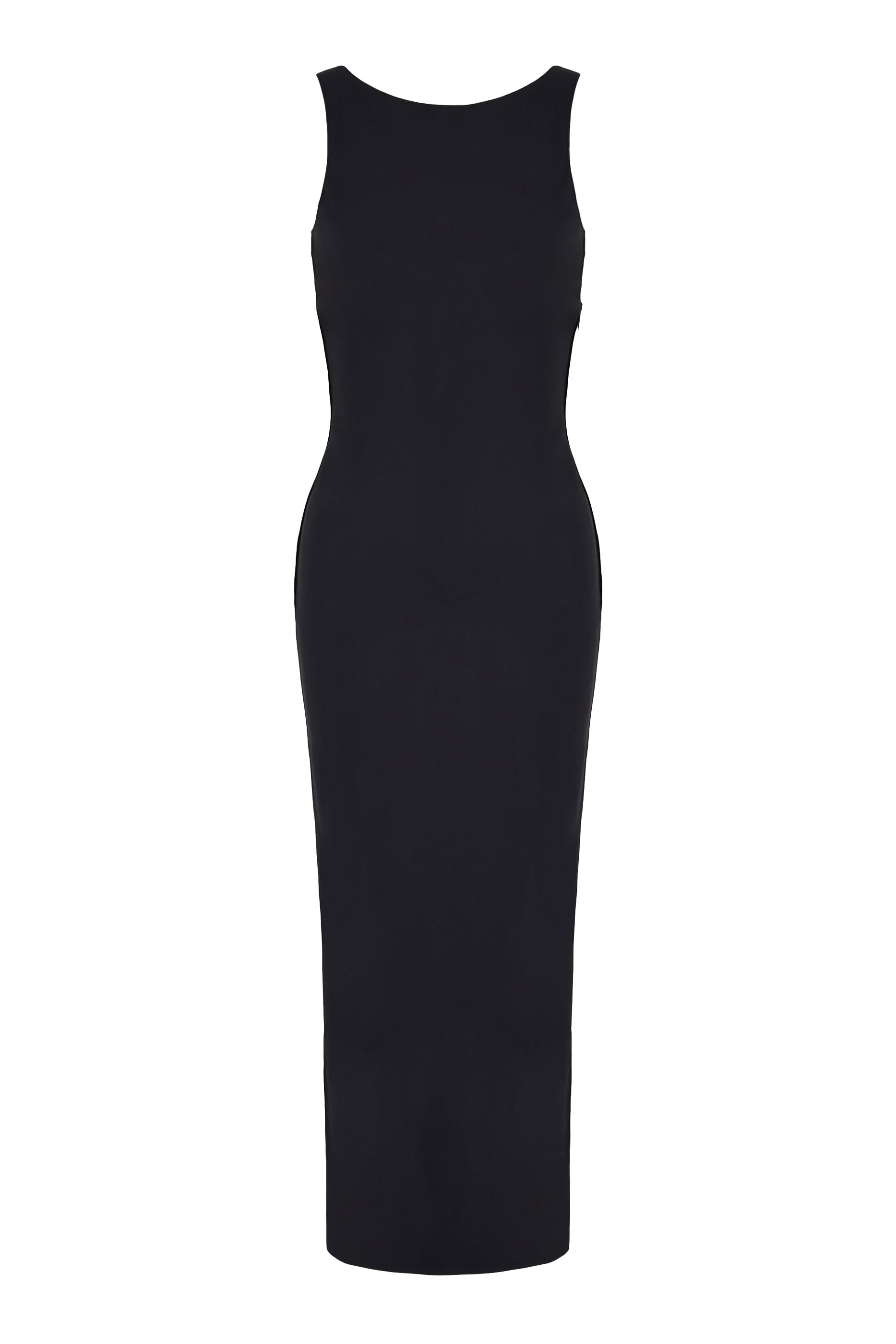 فستان طويل بلا أكمام بظهر بتصميم ملفوف