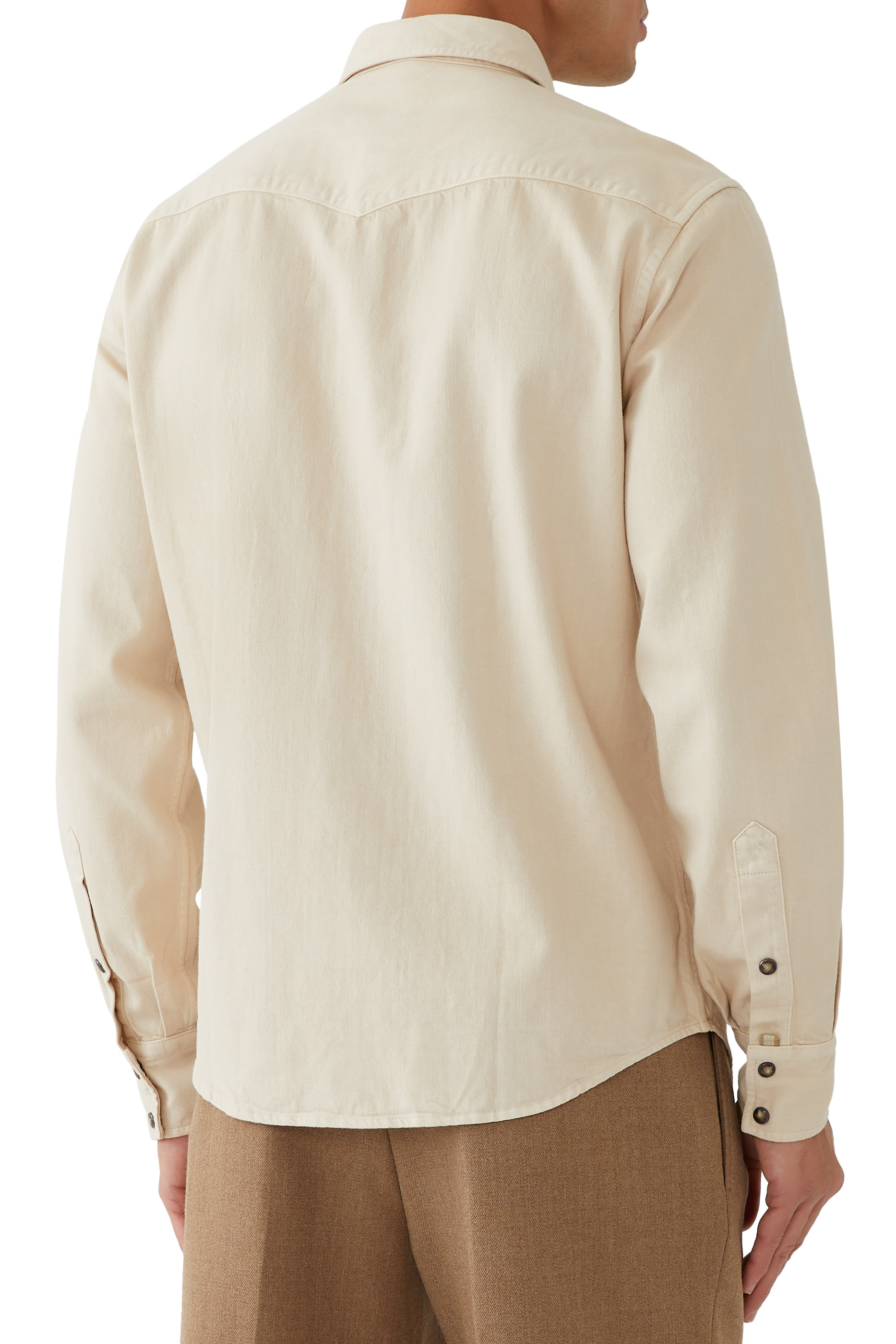 قميص ويسترن قماش قطن مخملي مضلع