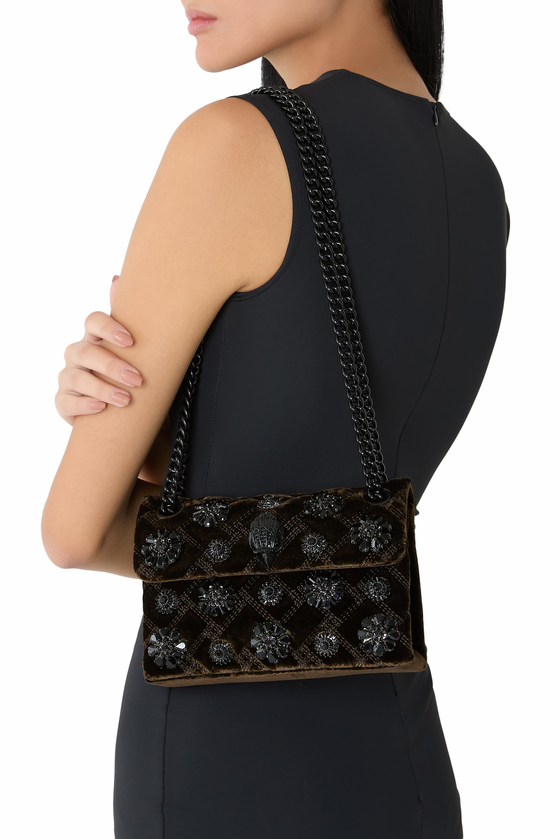 حقيبة كنسنغتون صغيرة قماش مخملي