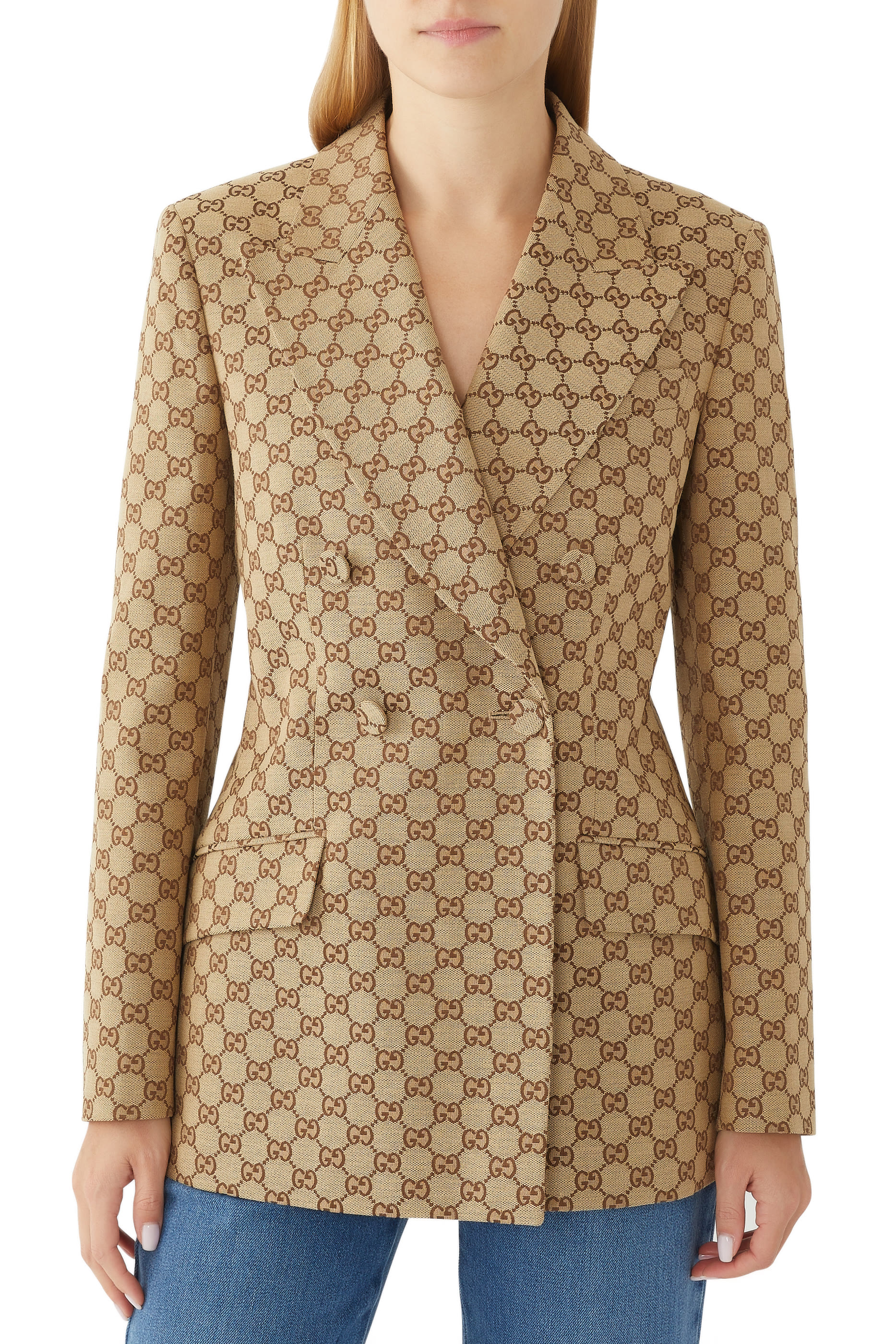 جاكيت بصفي أزرار قماش قنب أصلي محفور بحرفي شعار الماركة