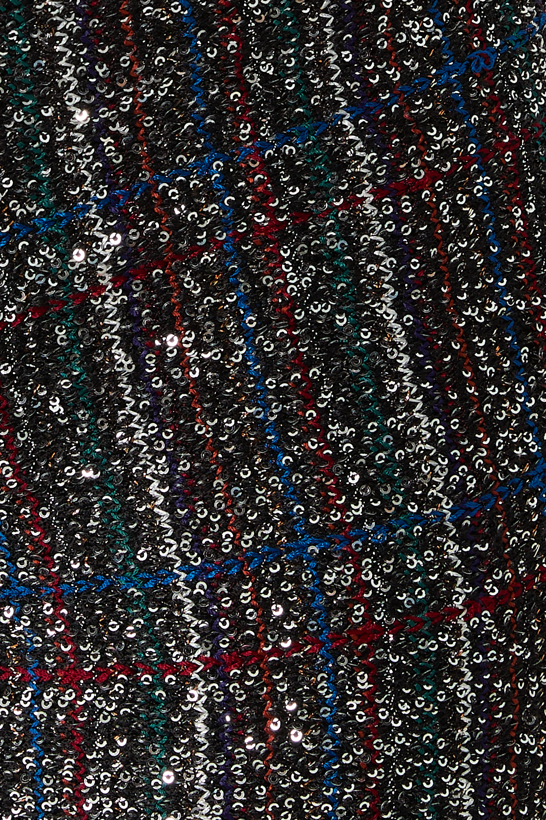 بنطال بقصة واسعة مزين بترتر ونقشة مربعات