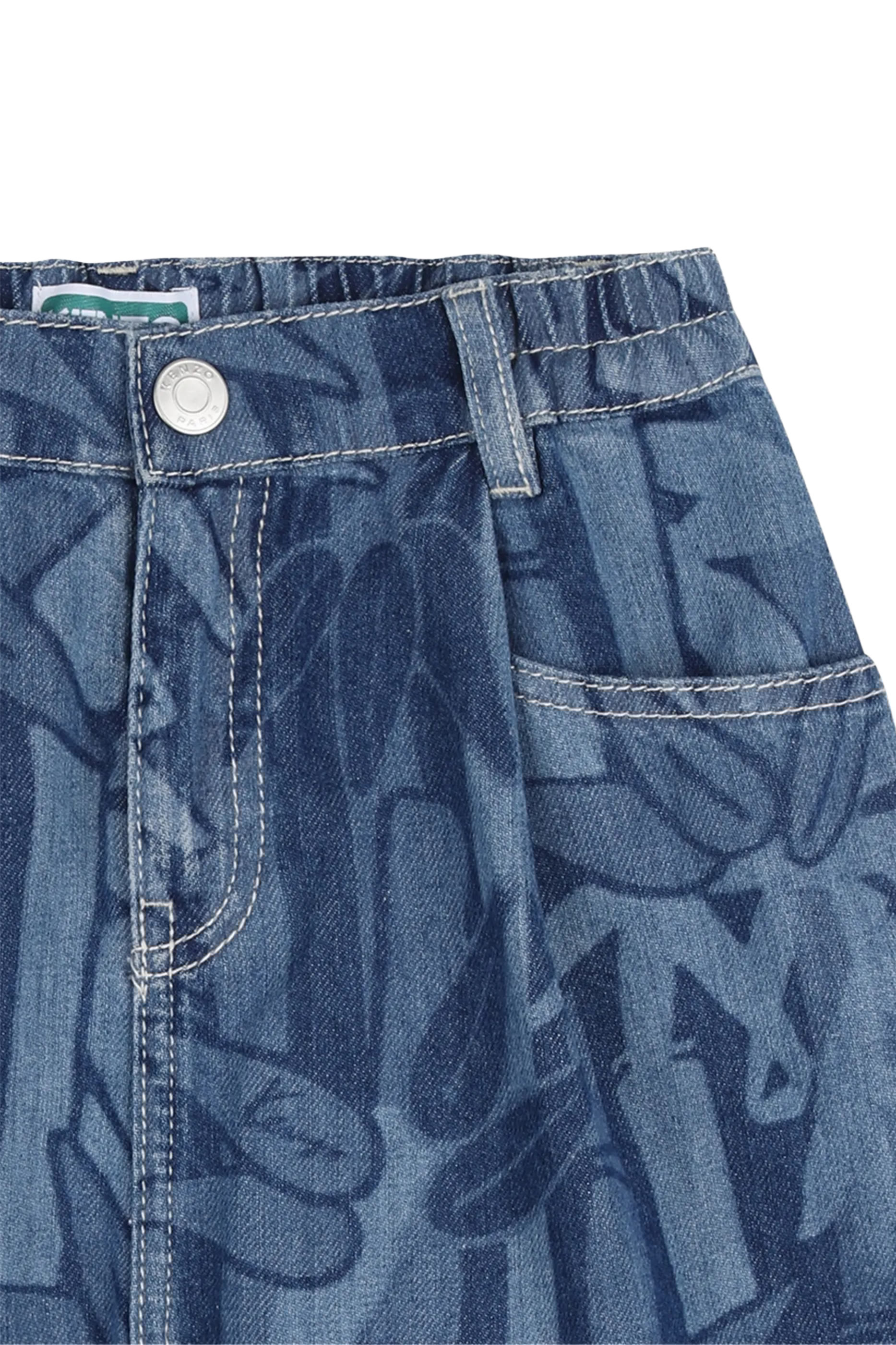 شورت دنيم بتصميم مستوحى من غابة عدن للأطفال