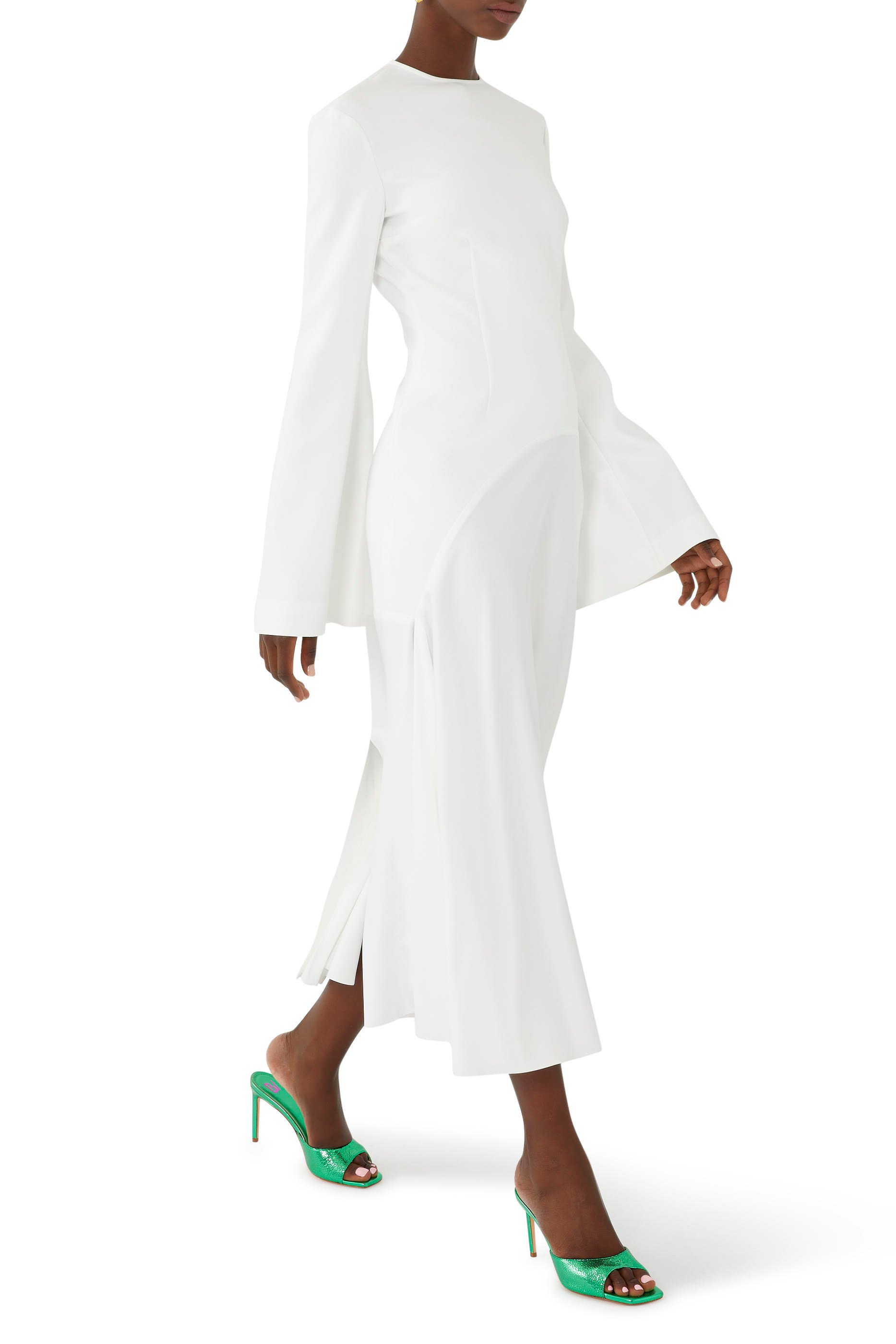 فستان غايا متوسط الطول بأكمام طويلة