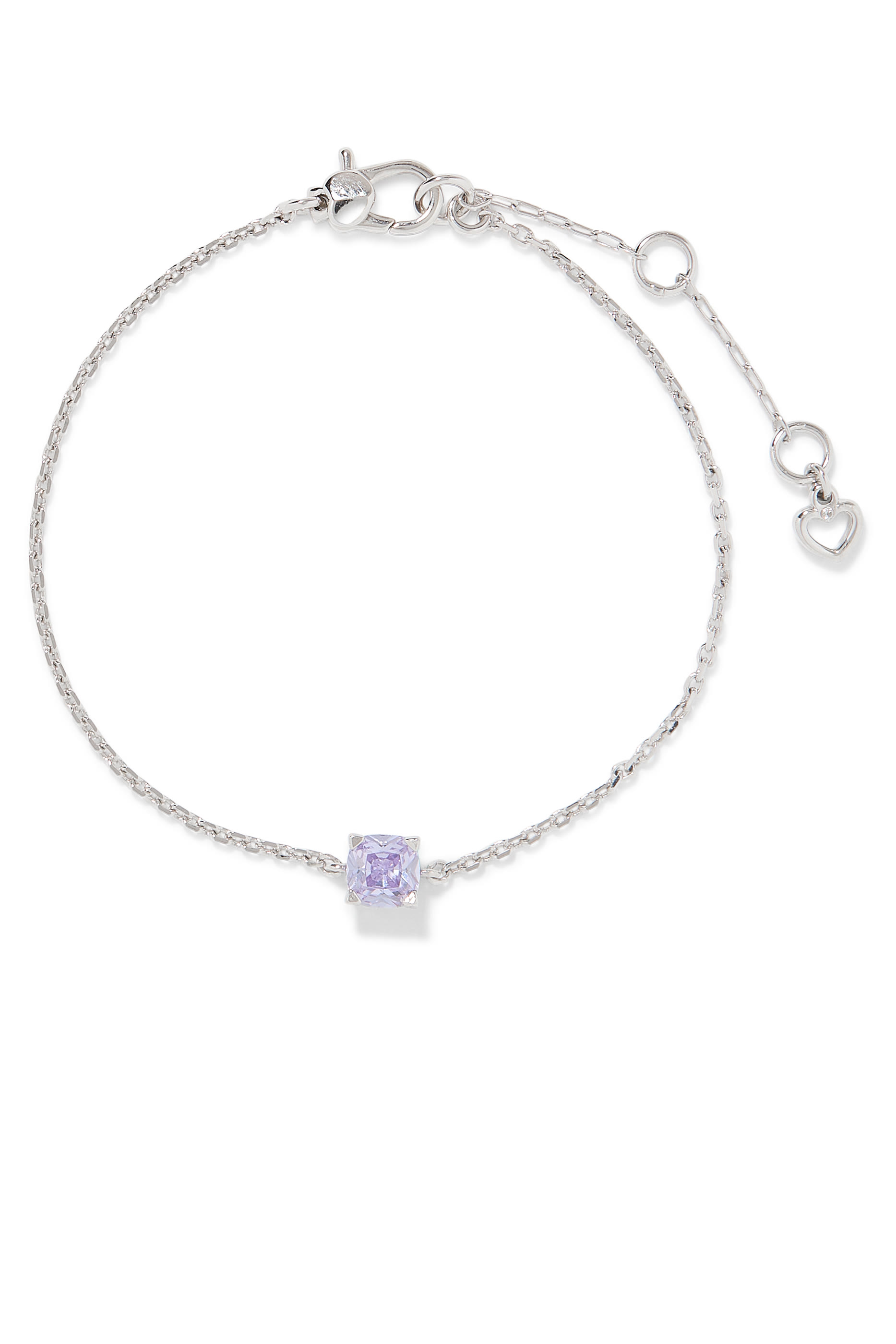 سوار ليتل لاكجريس سوليتير مرصع بأحجار زركونيا مكعبة، معدن مطلي