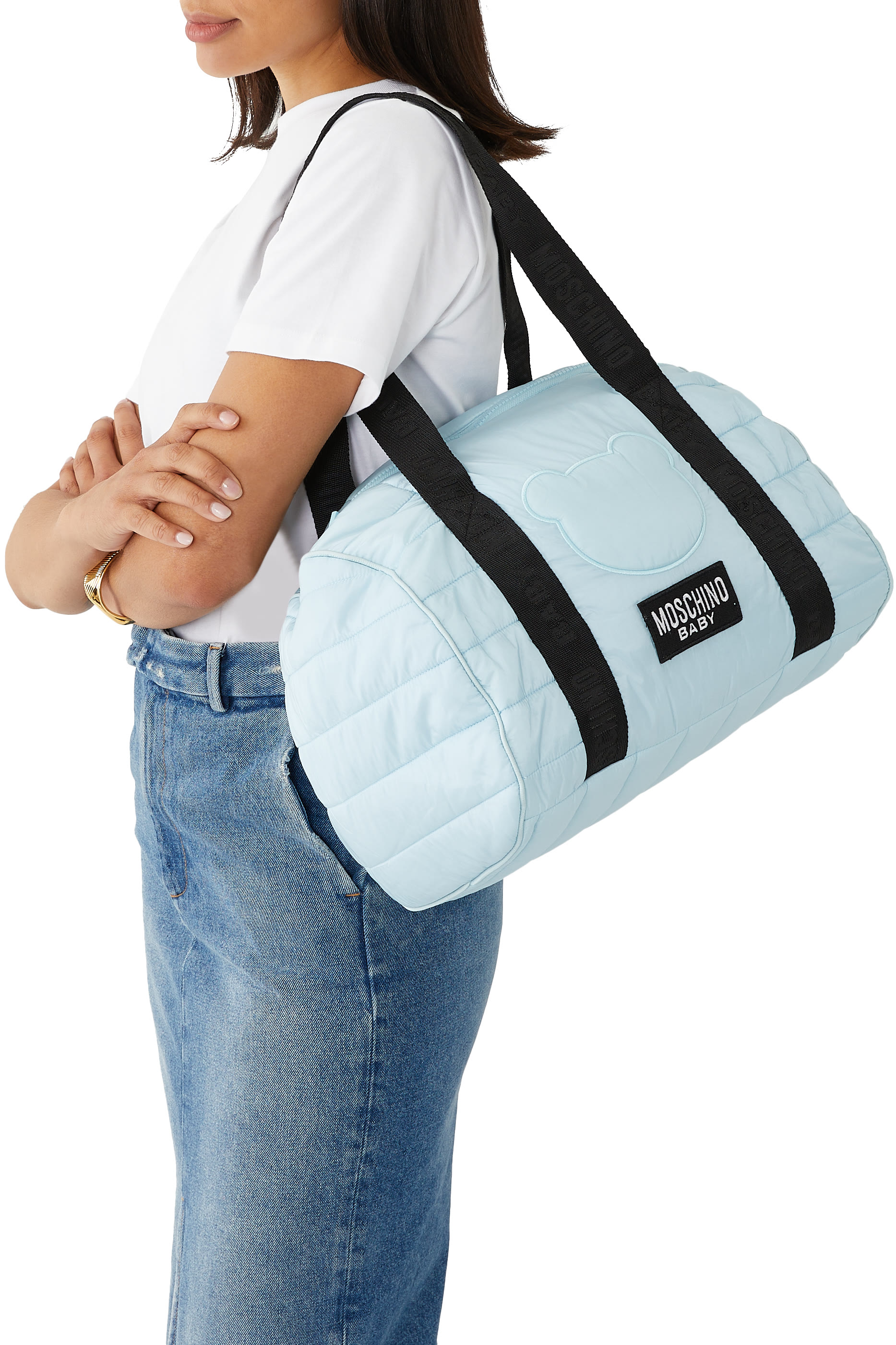 حقيبة مستلزمات أطفال بشعار الماركة نايلون