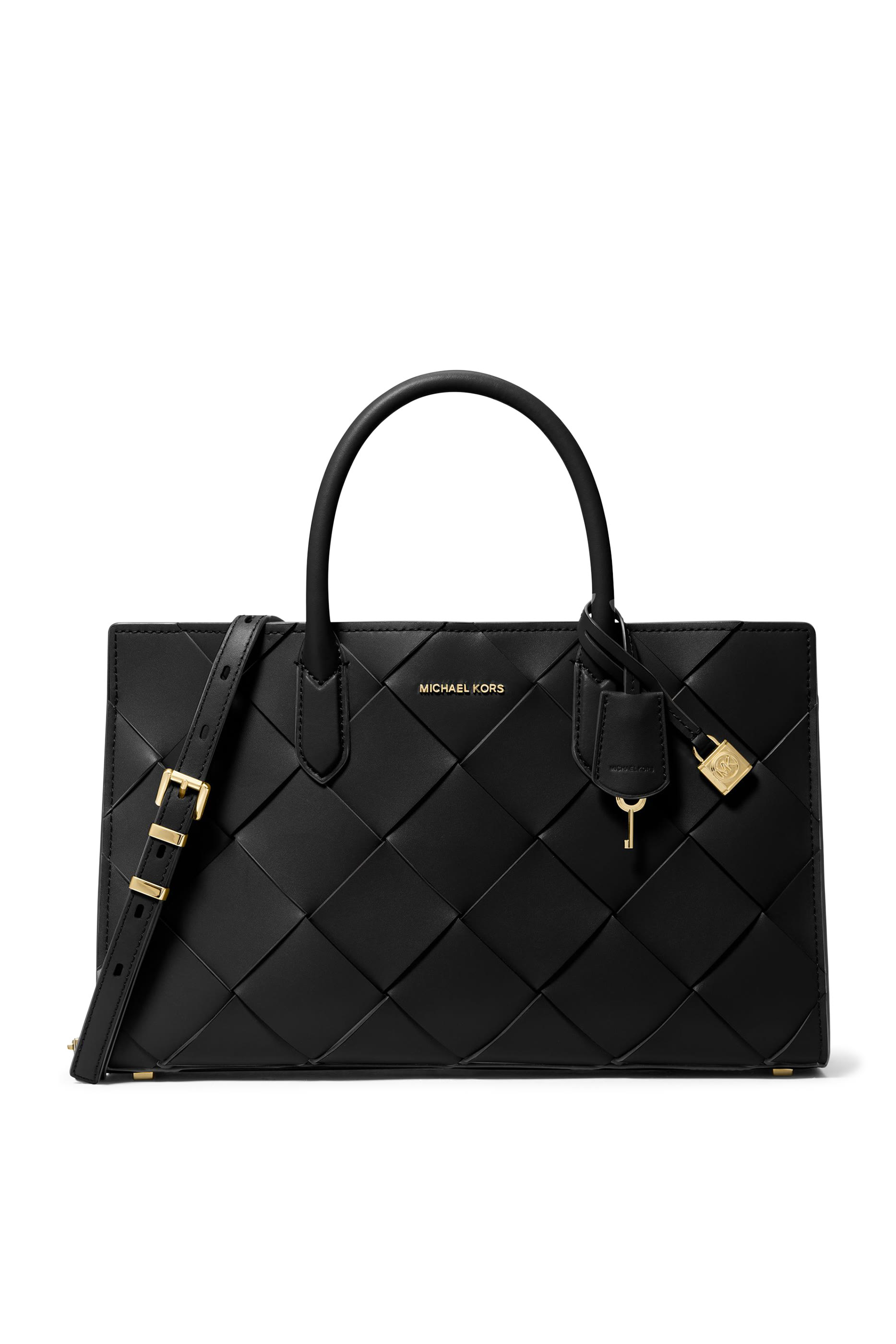 حقيبة ساتشيل سكارليت متوسطة جلد مجدول