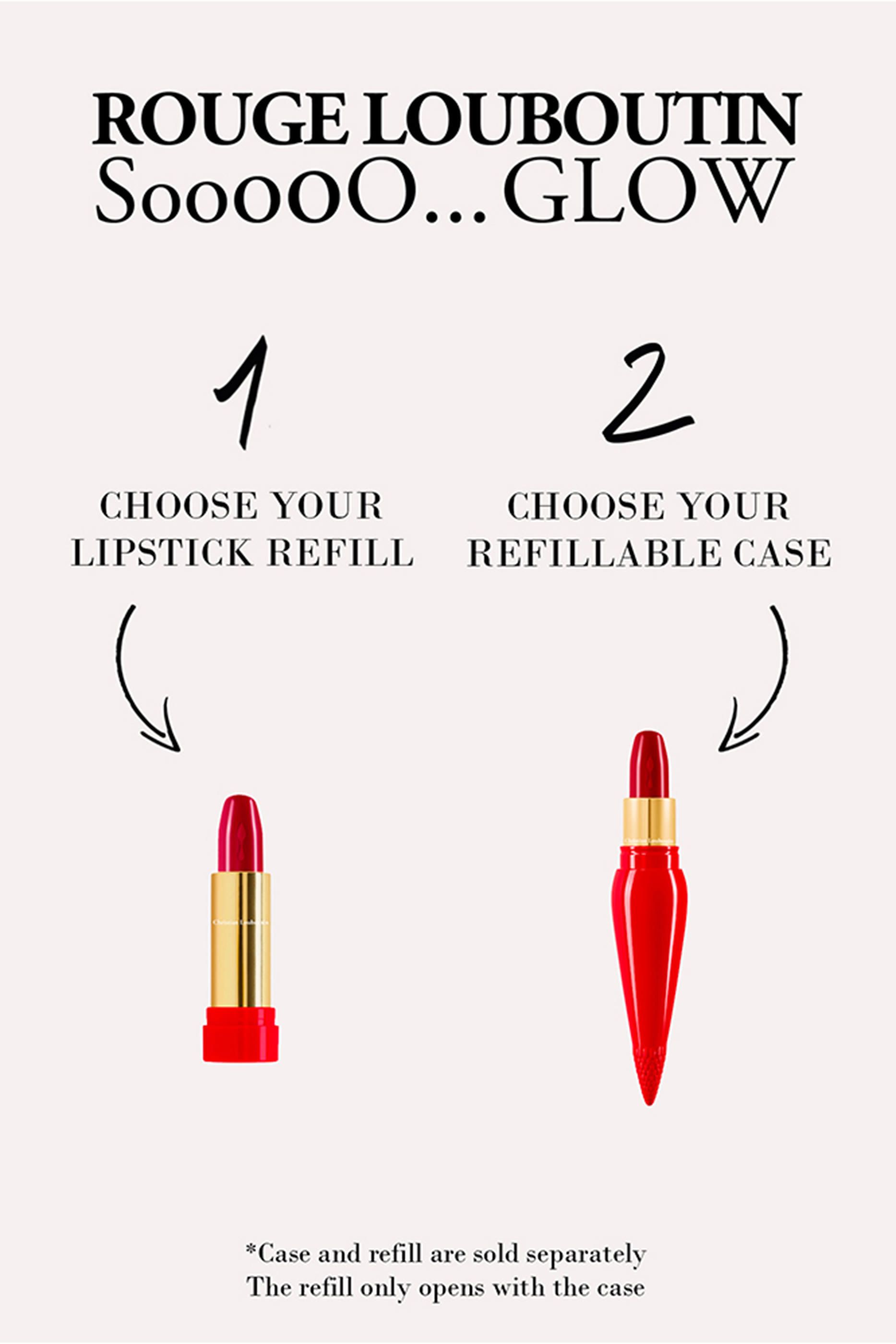 عبوة إعادة ملء أحمر شفاه روج لوبوتان سو جلو