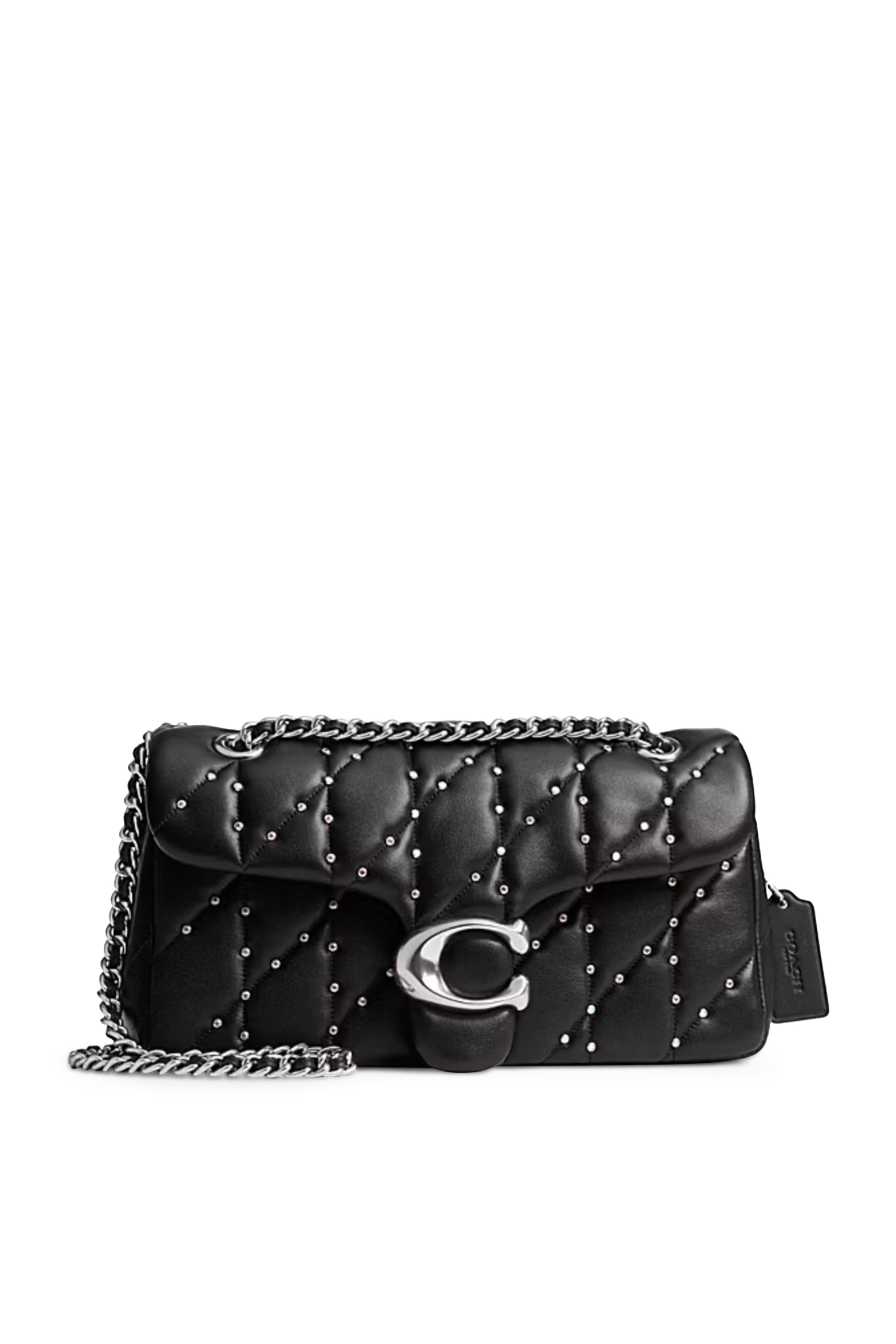 حقيبة كتف تابي 20 مبطنة مزينة بمسامير كريستالية