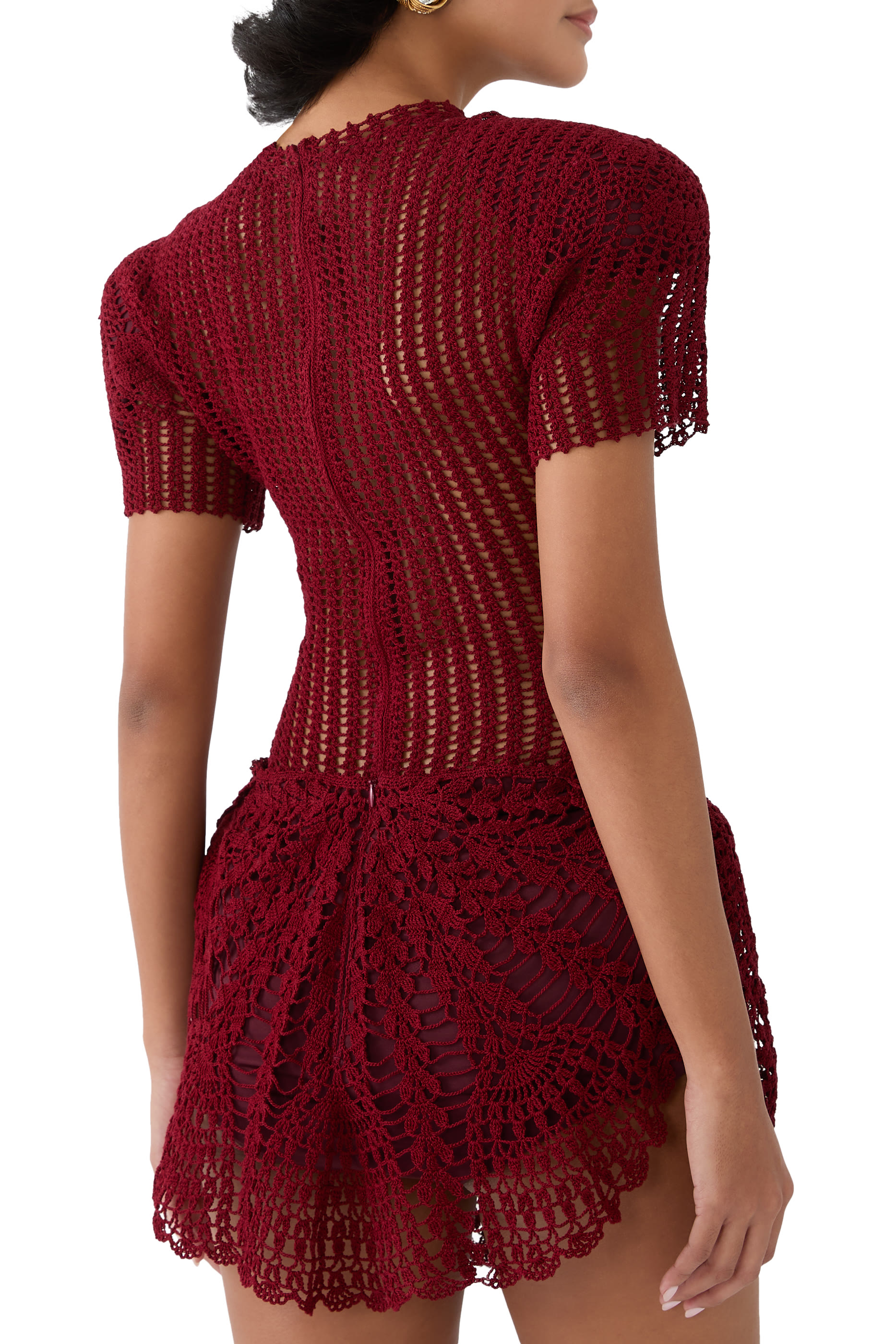 بدلة بأكمام قصيرة كروشيه