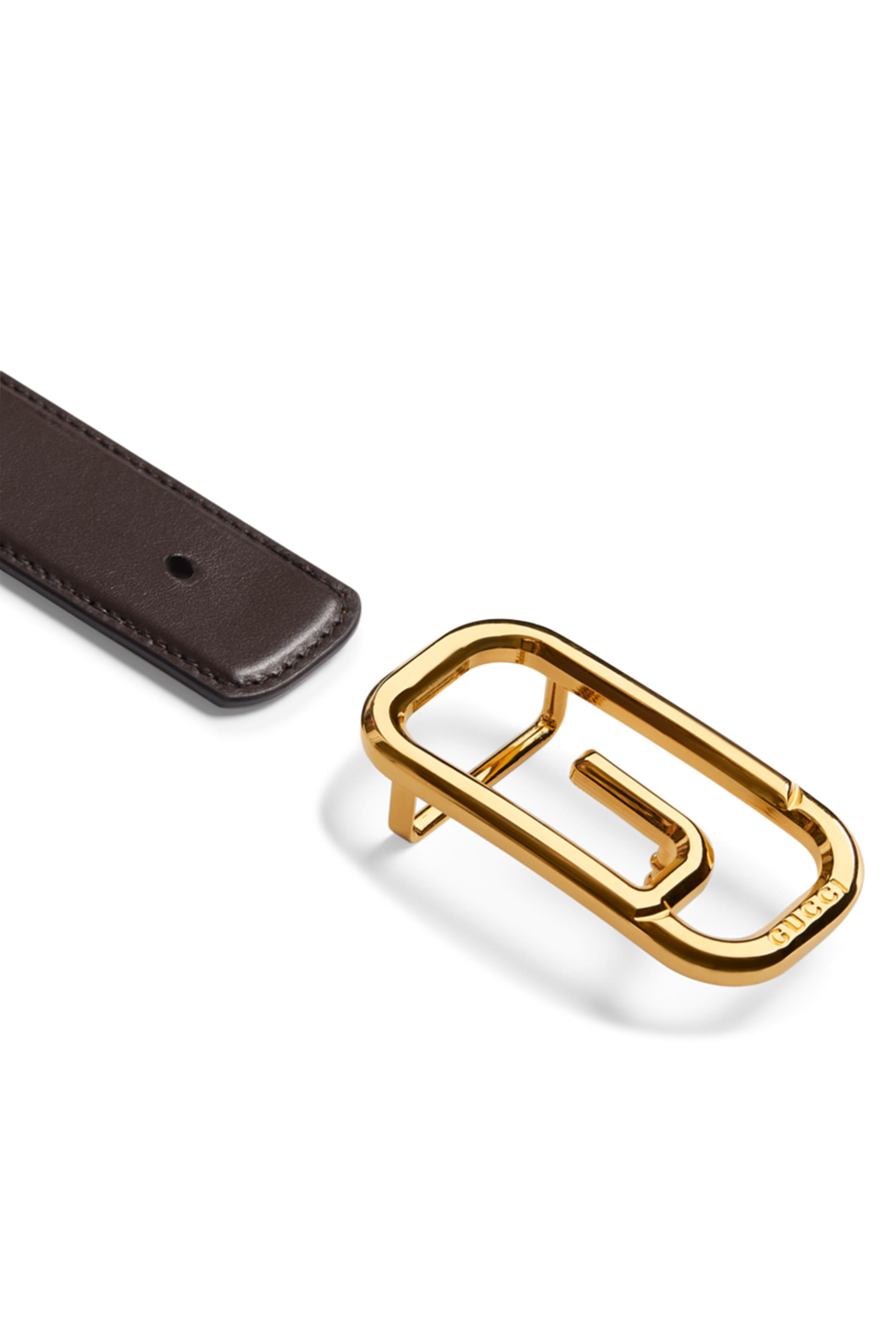 حزام بوجهين وحلية مربعة بتصميم حرف شعار الماركة