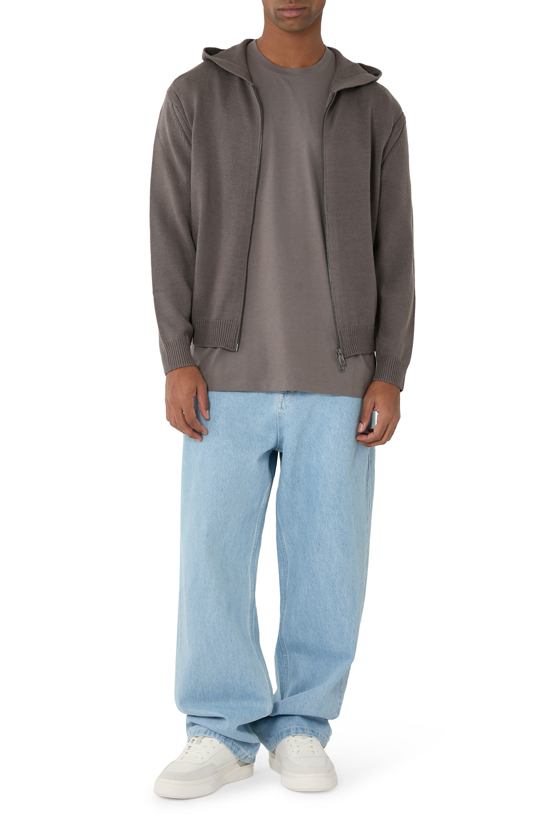 كارديغان بغطاء رأس وسحّاب كامل