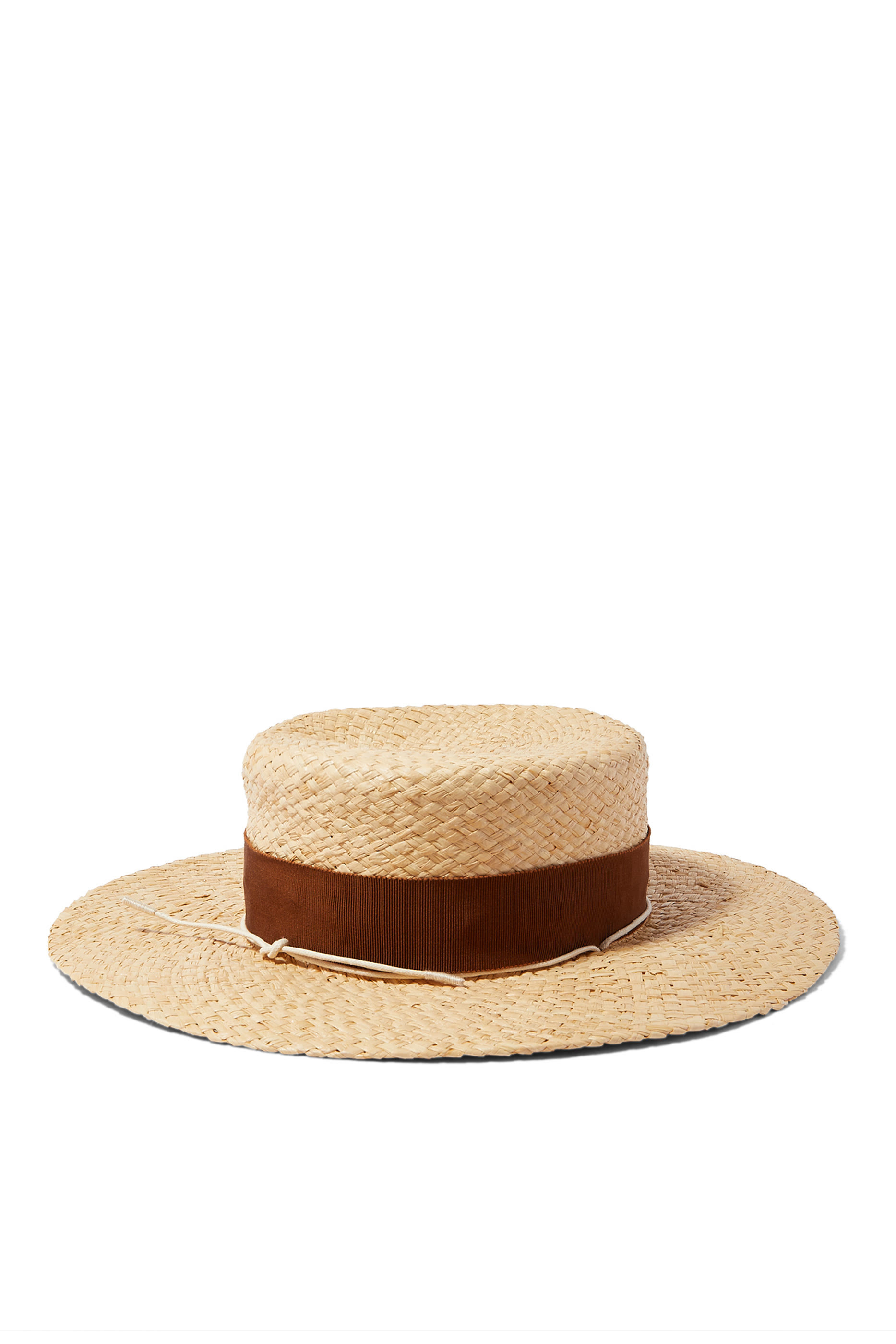 Chain Strap Straw Boater Hat