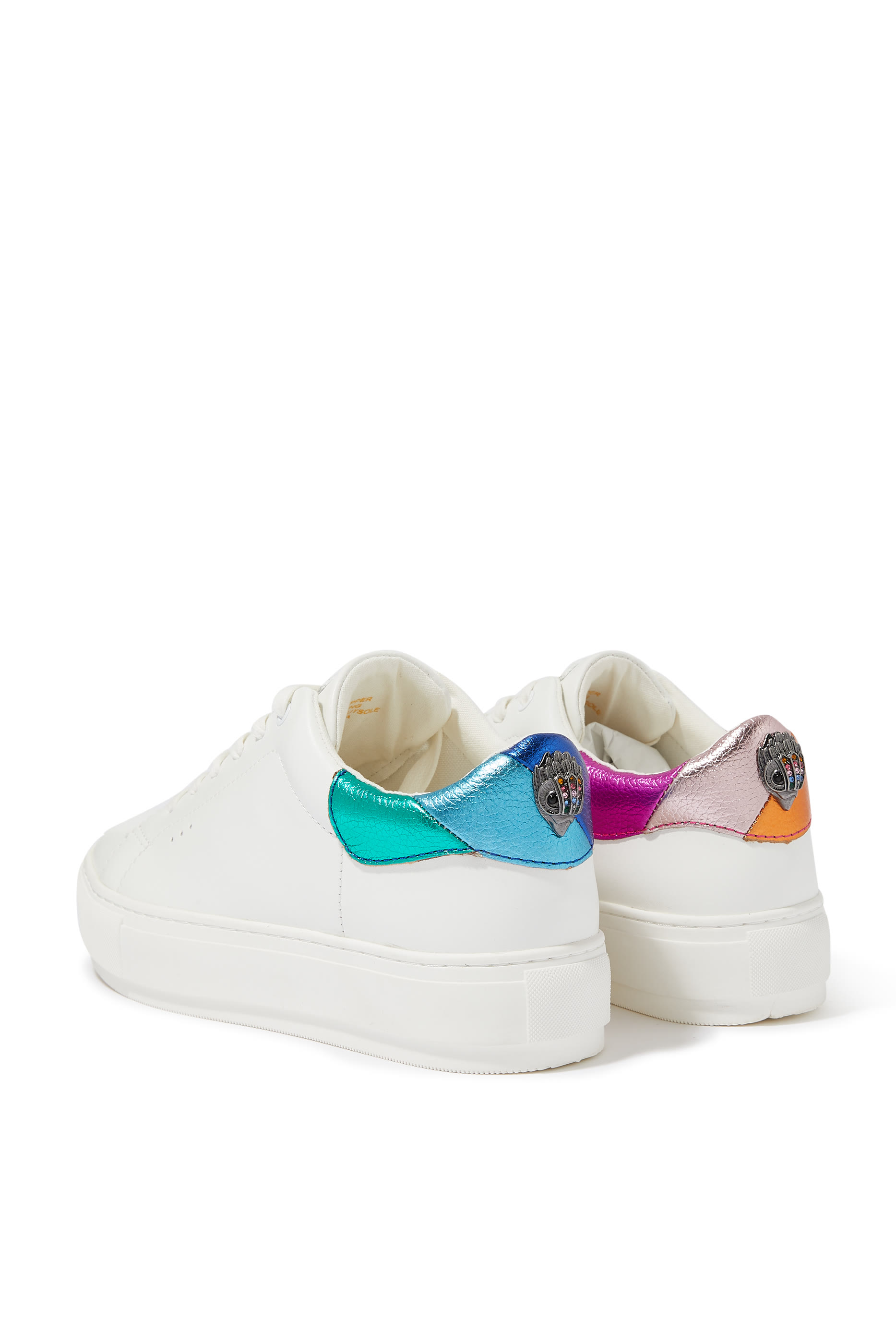 سنيكرز ليني جلد بنعل سميك وحلية نسر