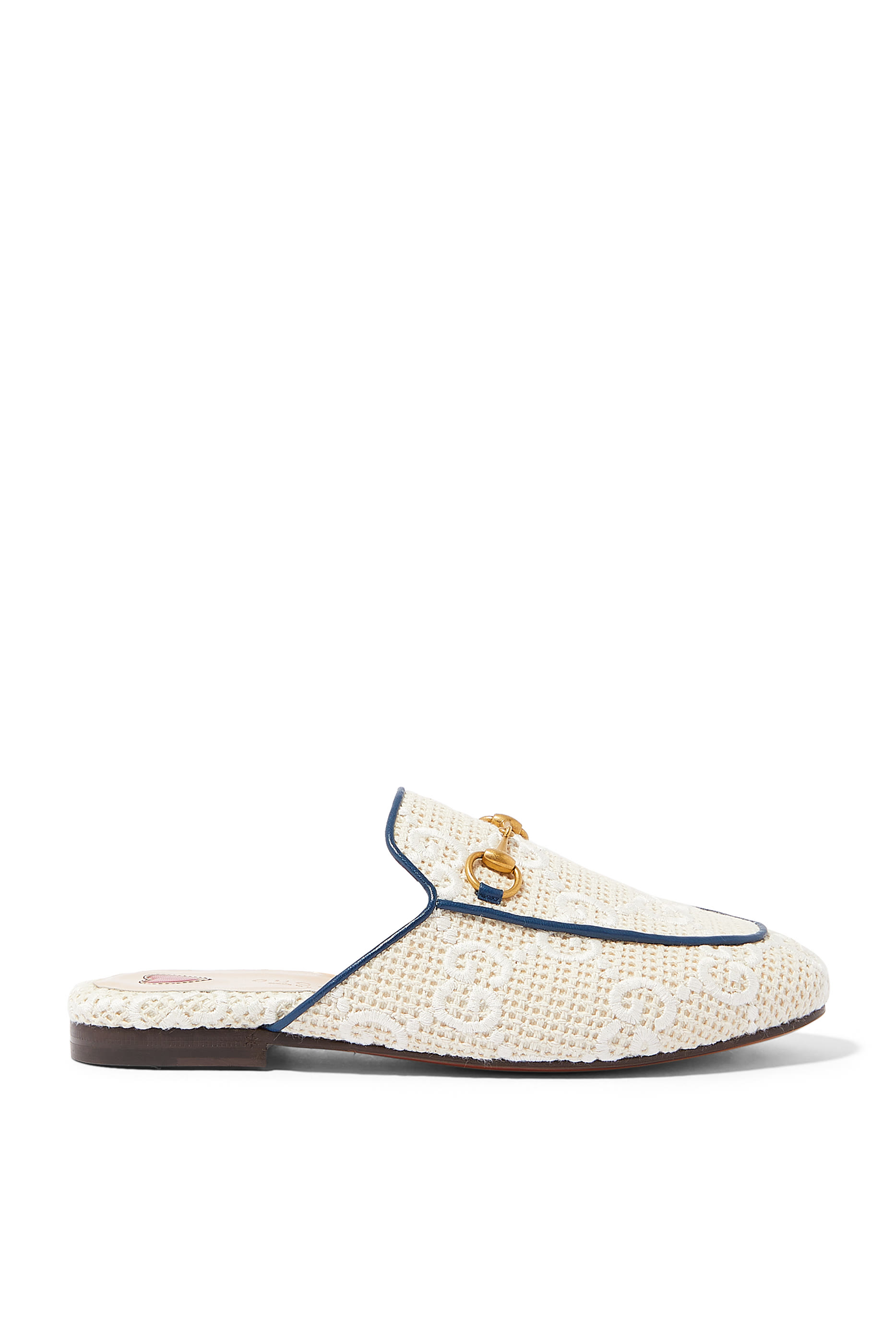 حذاء برينستاون مفتوح من الخلف كروشيه بشعار GG