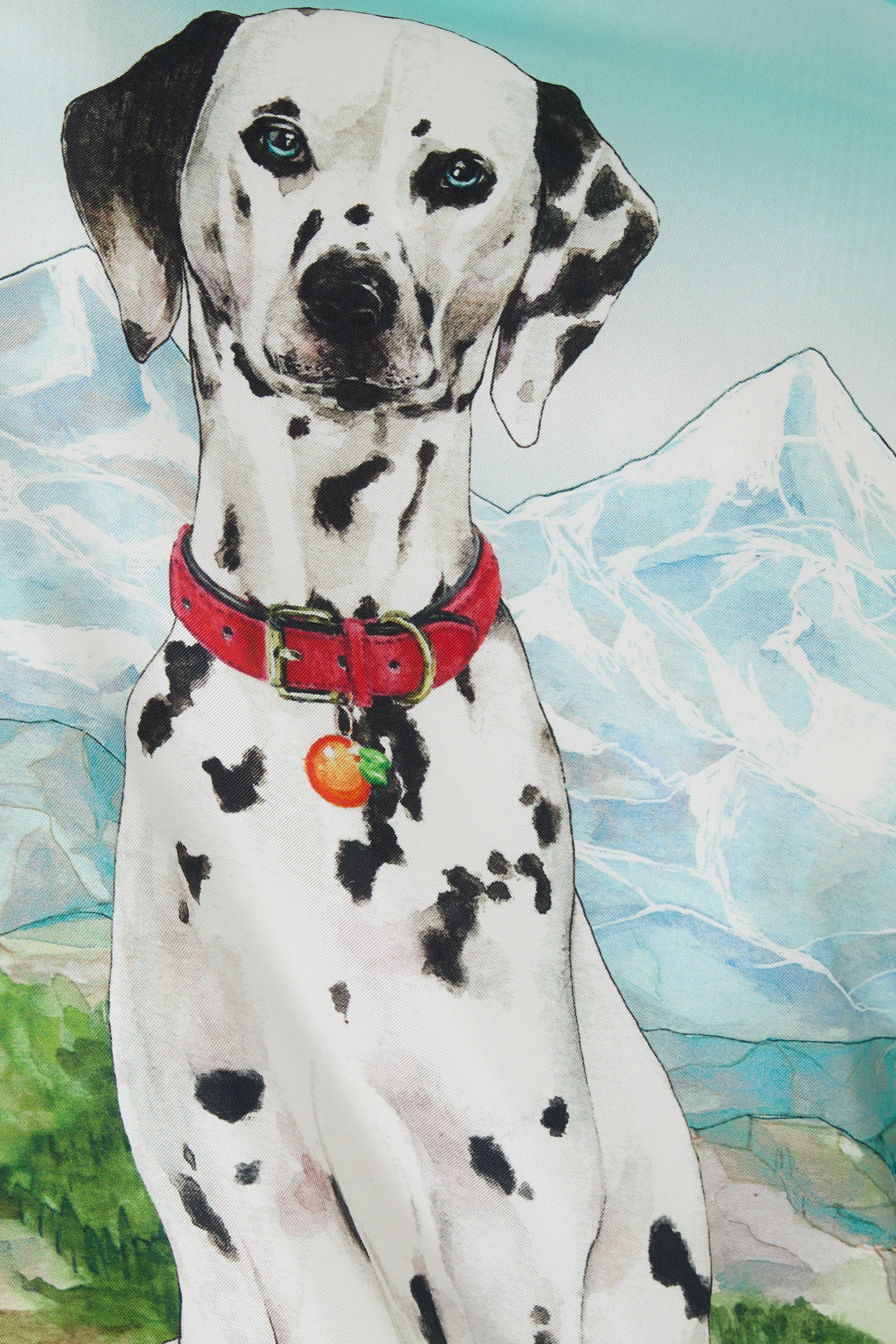 Dalmatian À La Montagne Long Sleeve Silk Shirt