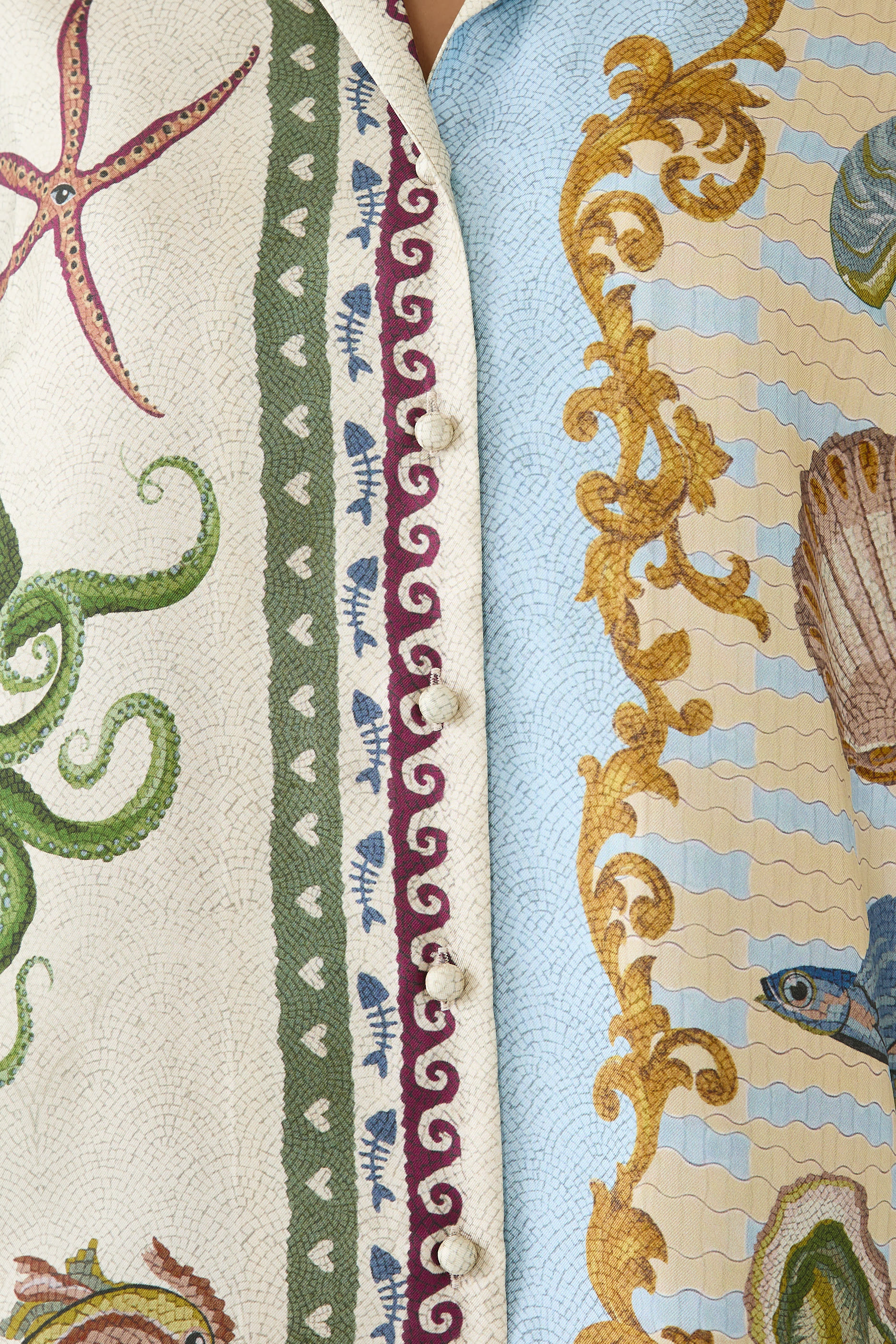 قميص سام باوليتو بطبعة باث هاوس حرير تويل