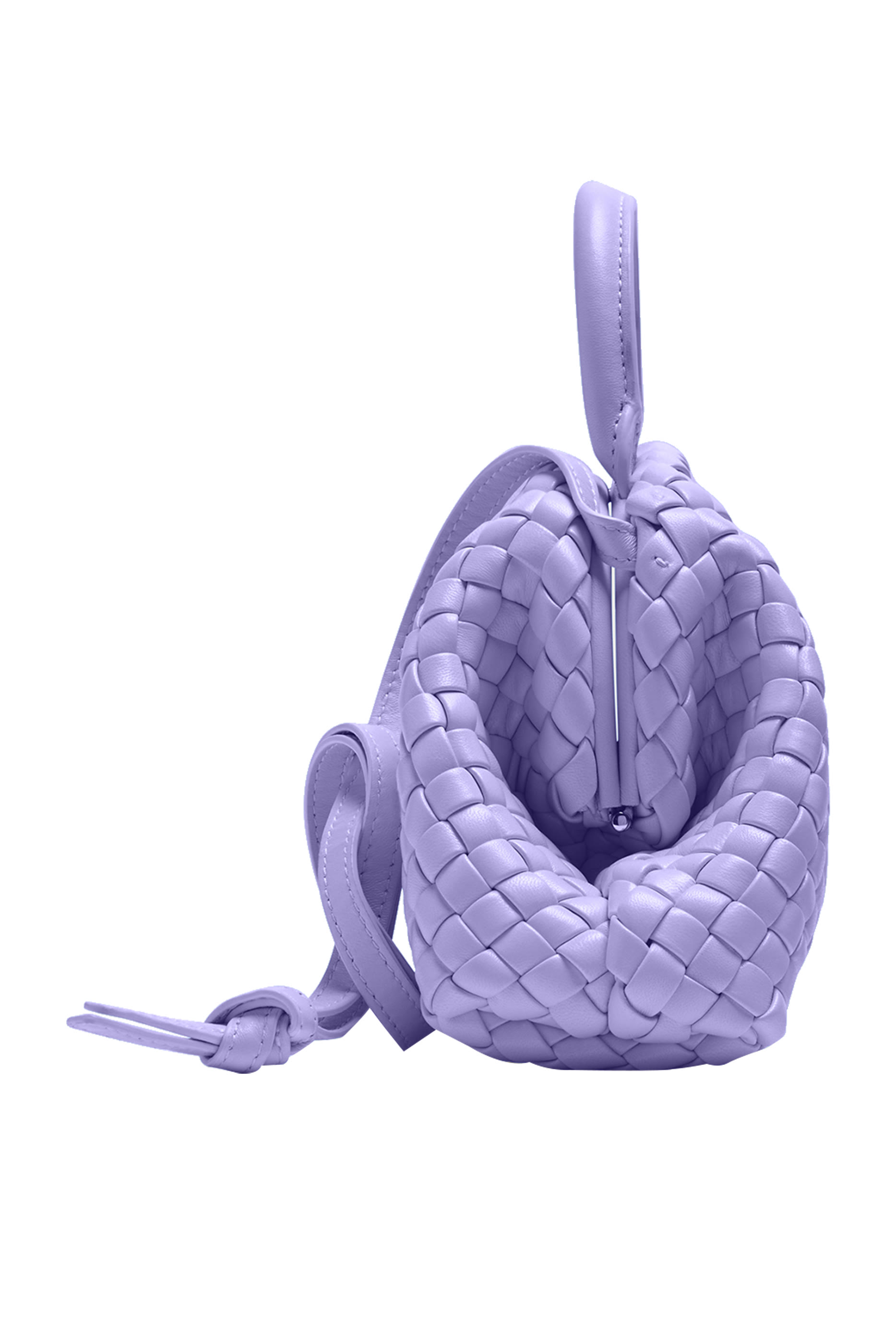 حقيبة مبطنة صغيرة بيد علوية جلد مجدول