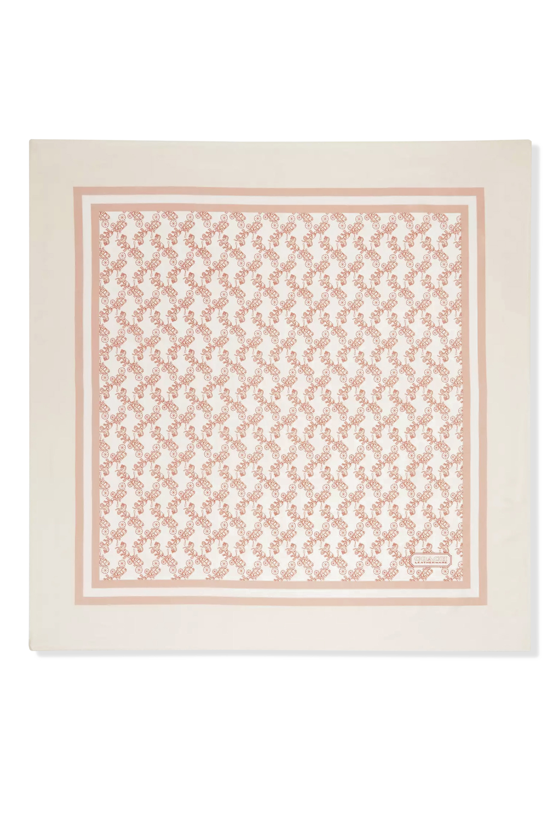 وشاح مربع بطبعة حصان وعربة حرير