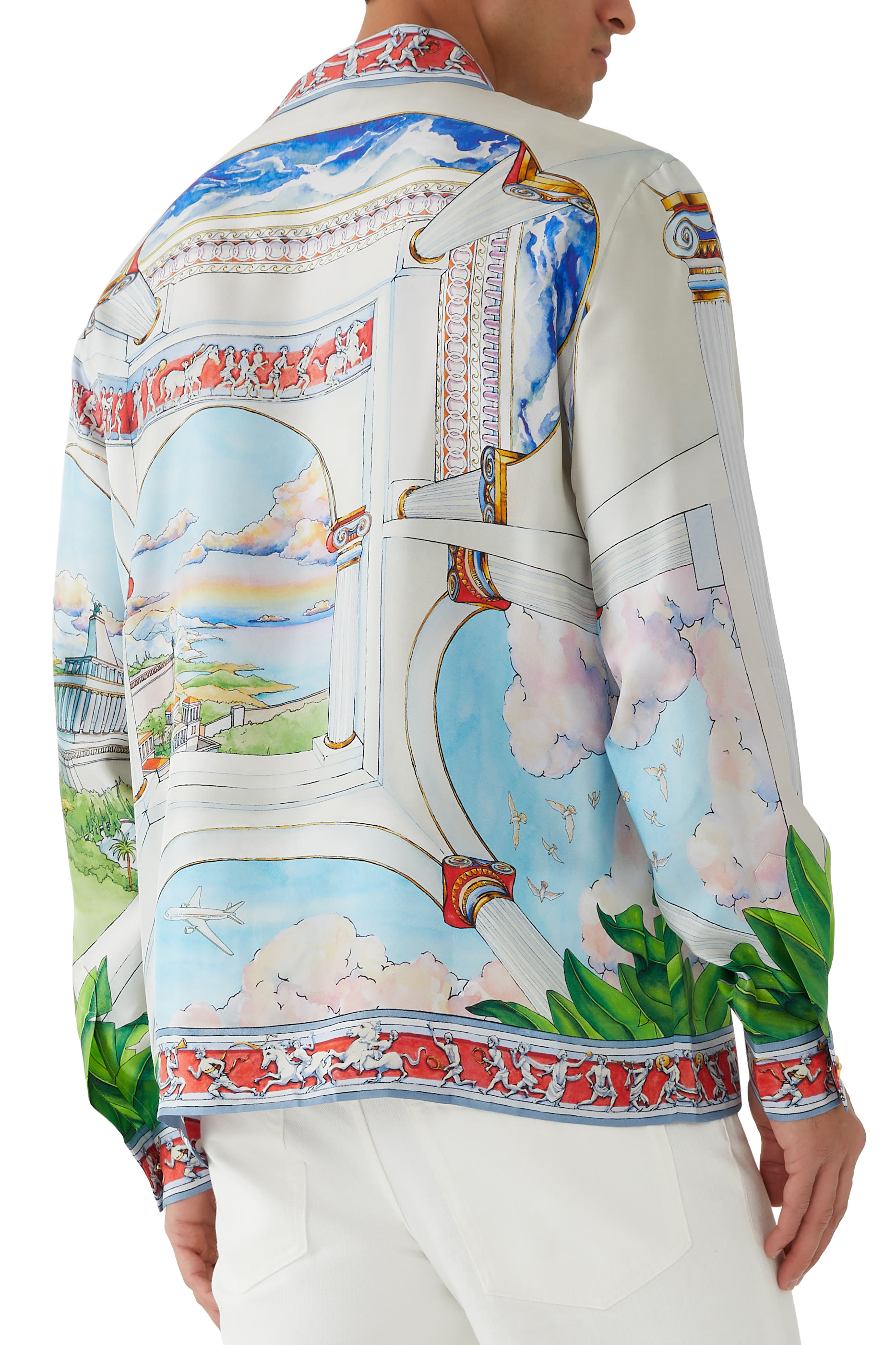 قميص بأكمام طويلة وياقة بنمط كوبي