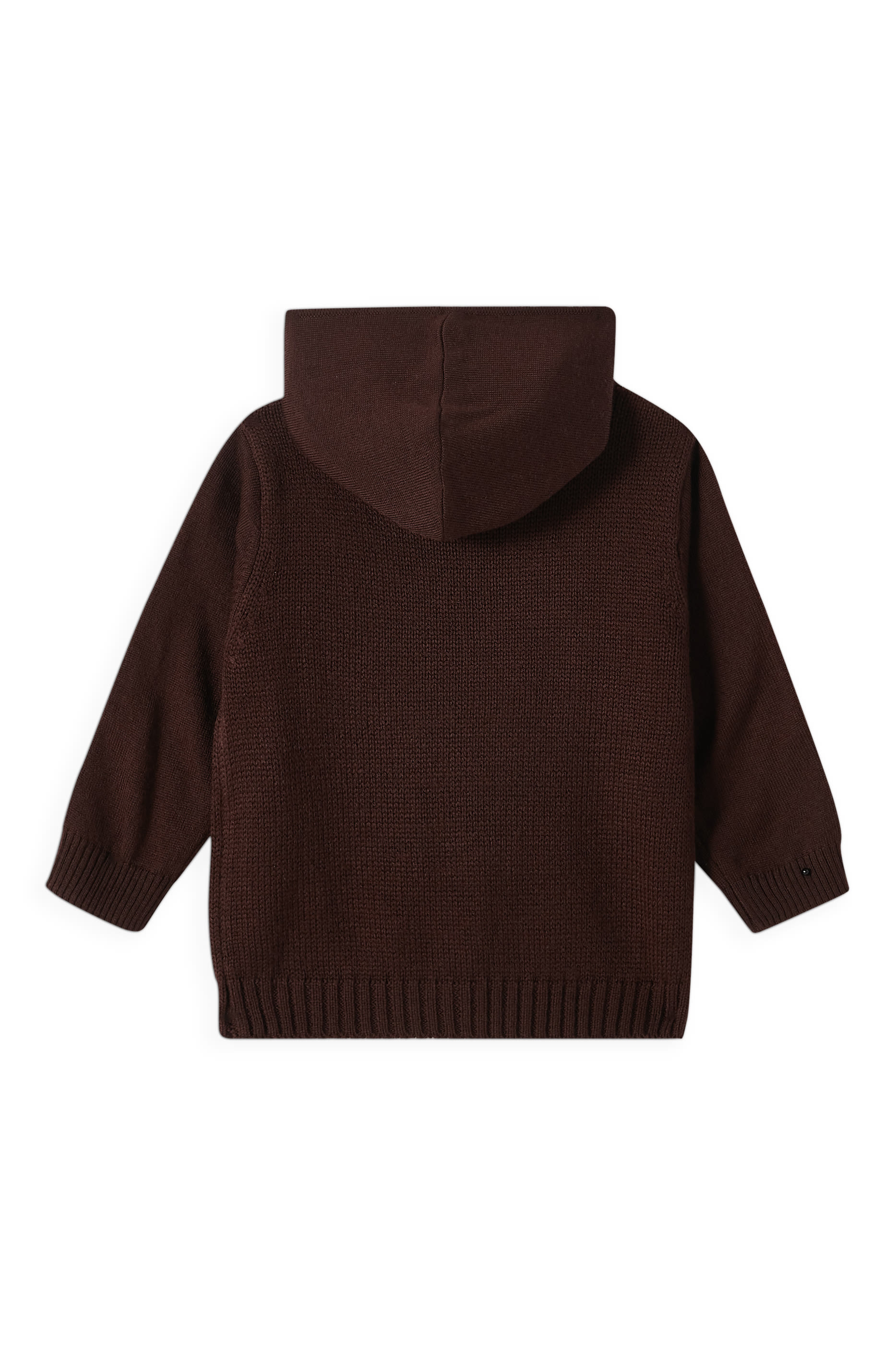 كنزة بغطاء رأس وطبعة شعار الماركة للأطفال