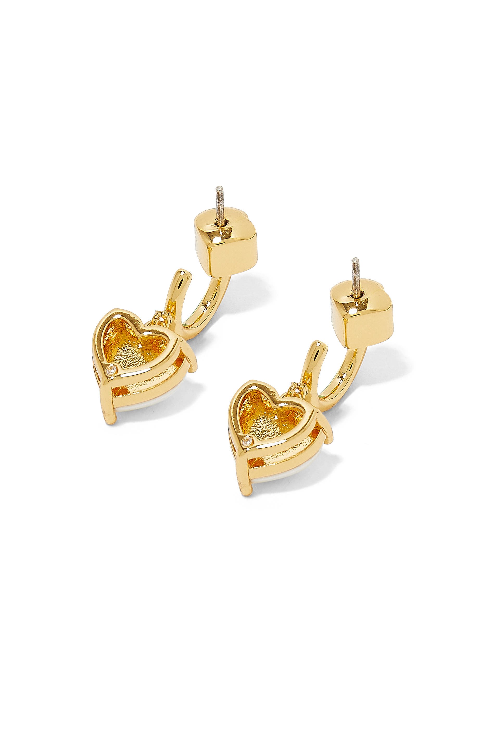 أقراط هاجي ماي لوف بتصميم قلب مرصعة بلؤلؤ صناعي معدن مطلي