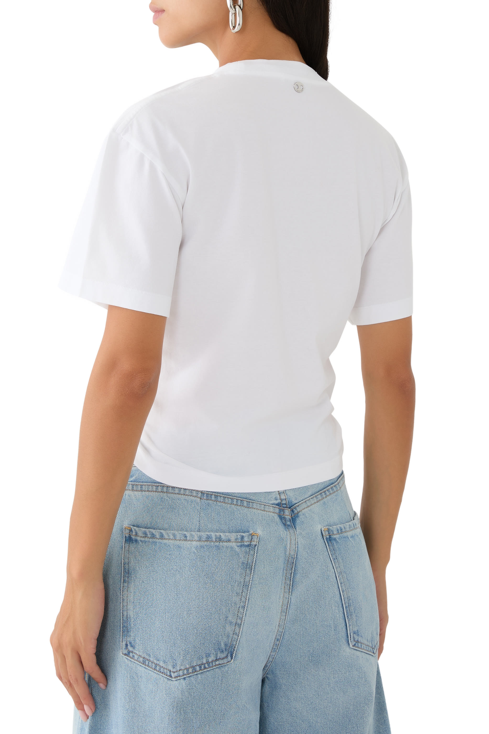 تيشيرت مزين بطبعة وحلية دائرية قطن