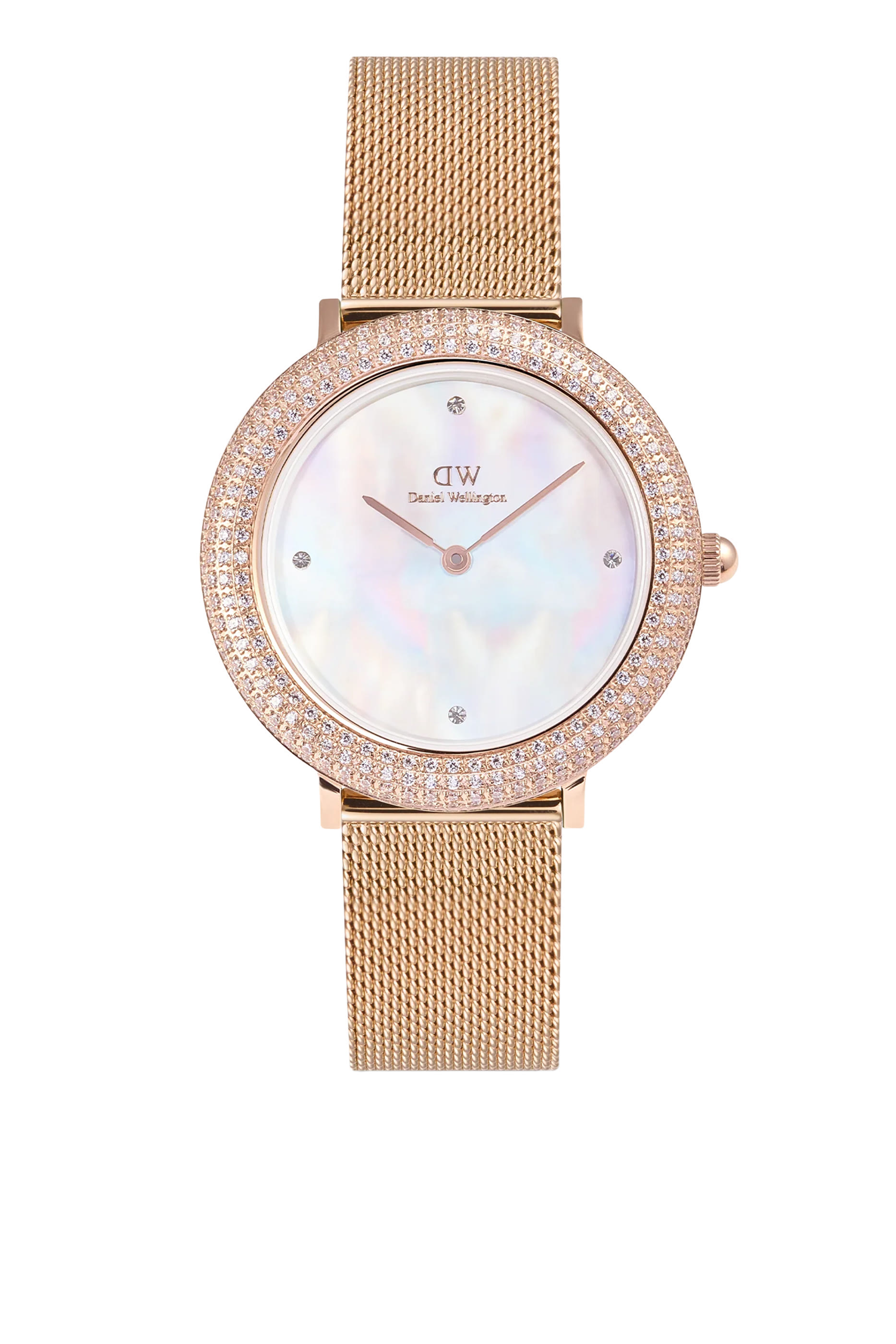 ساعة بقرص مرصع بكريستال، ستانلس ستيل