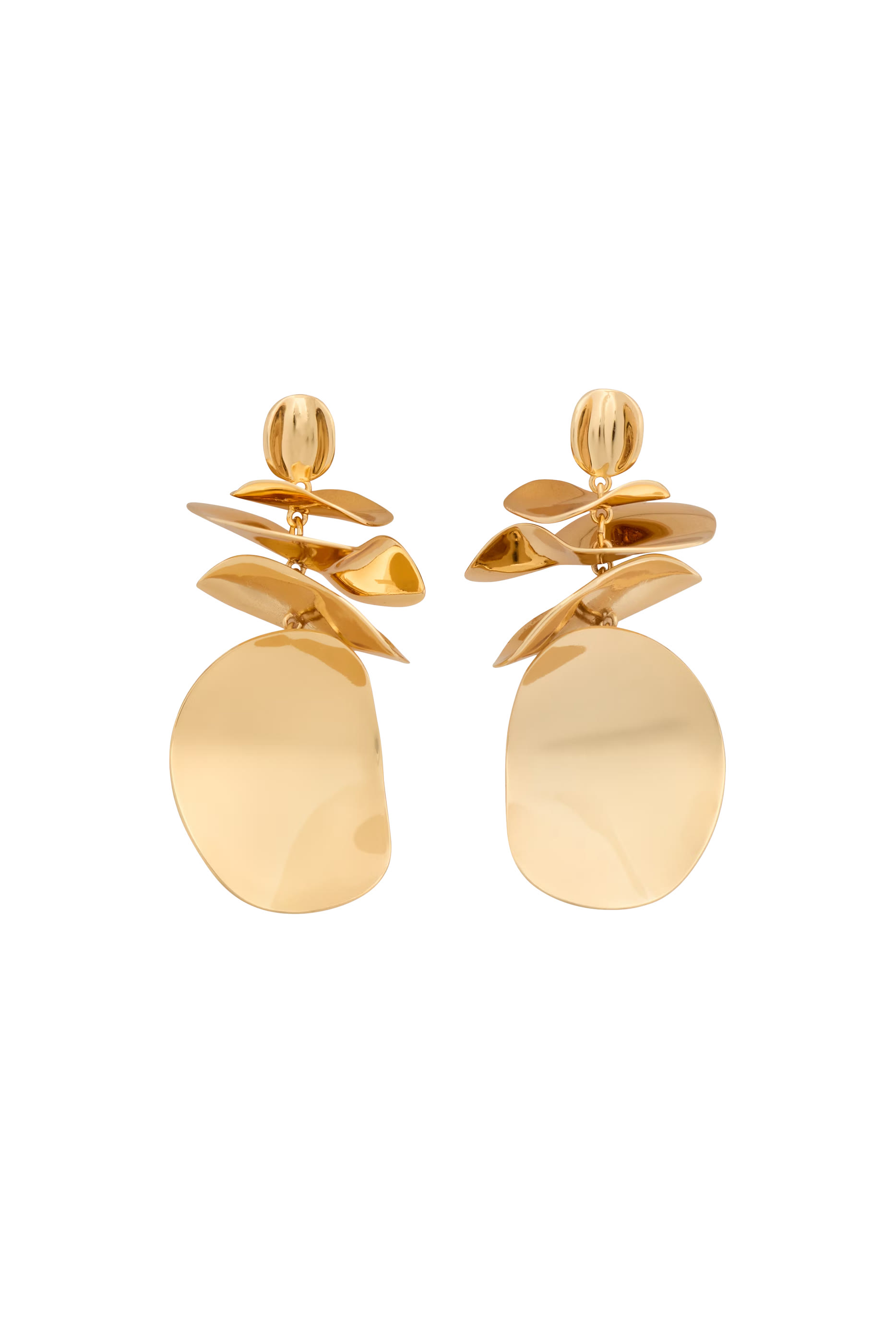 أقراط سناك تايم ستايتمنت مزينة بأحجار زركونيا مكعبة، معدن مطلي ومشابك تيتانيوم