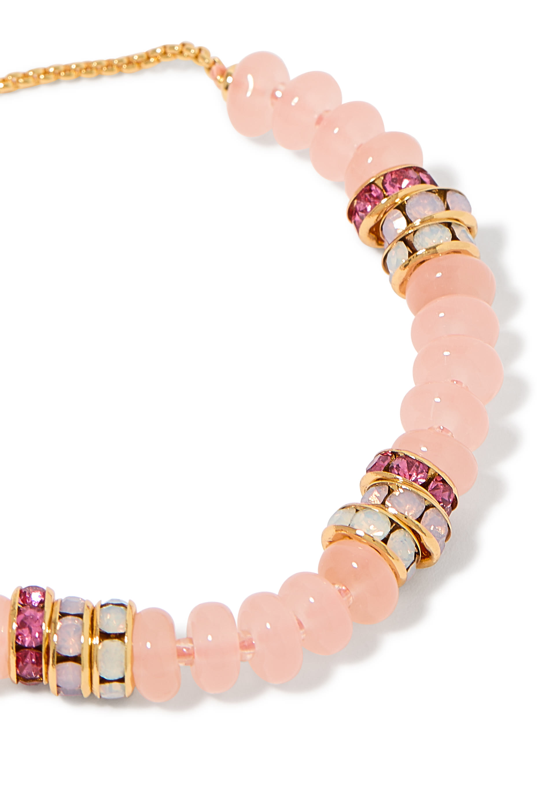 سوار مزين بأحجار زركونيا مكعبة وحجر تشيكي وخرز صغير وحجر زجاجي، معدن مطلي وخيط