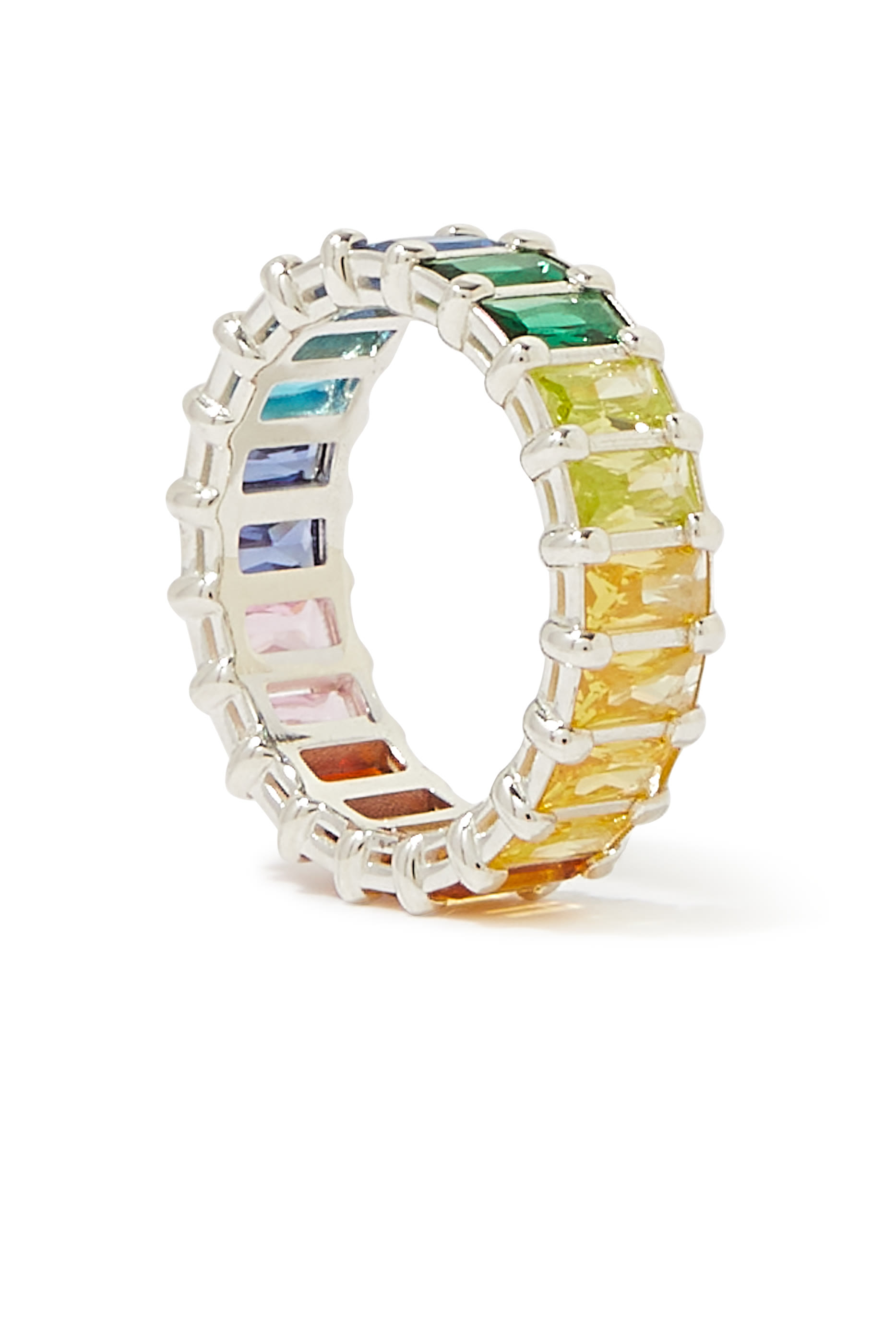 Rainbow Baguette Eternity Ring