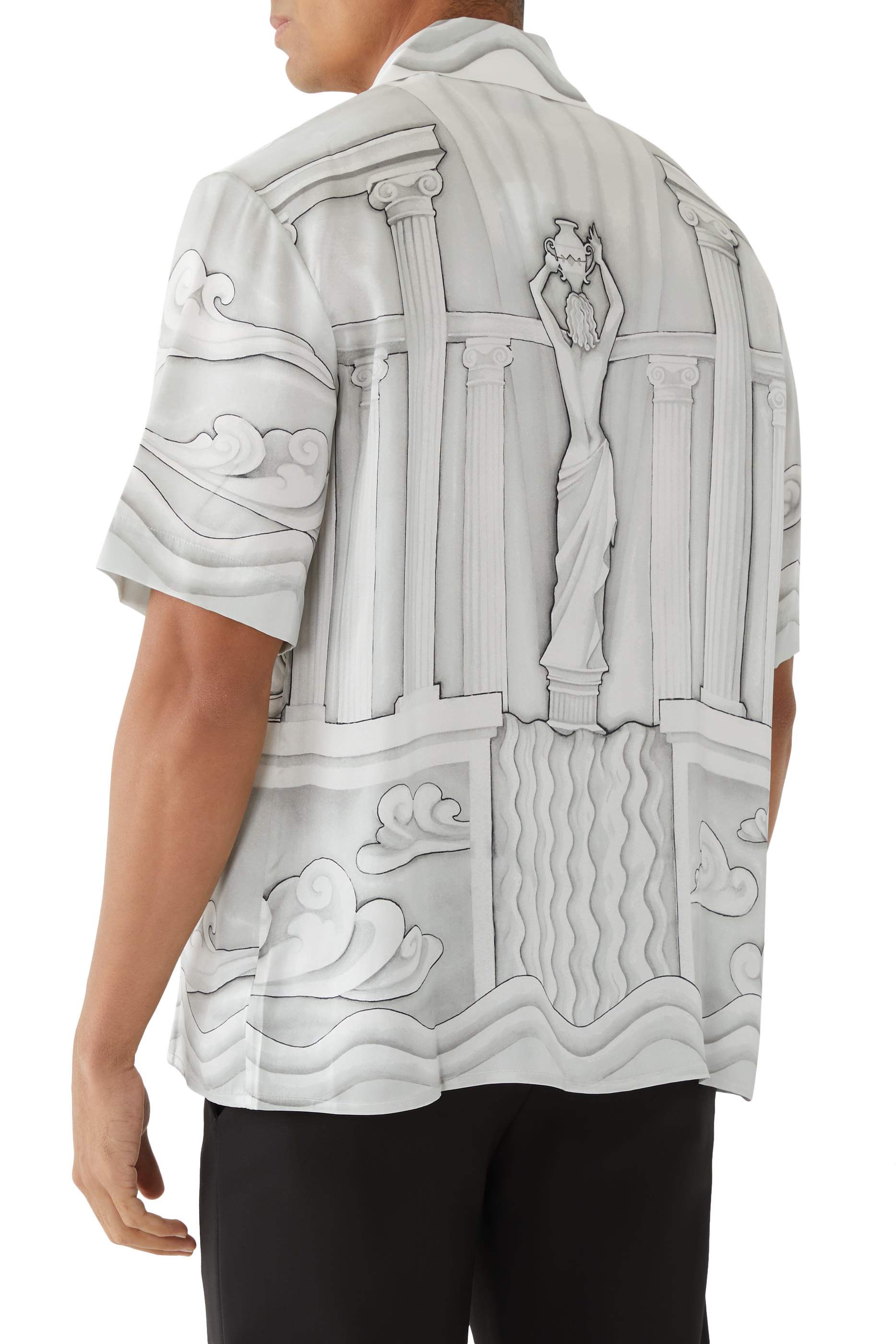 قميص بطبعة حجر مقدس حرير