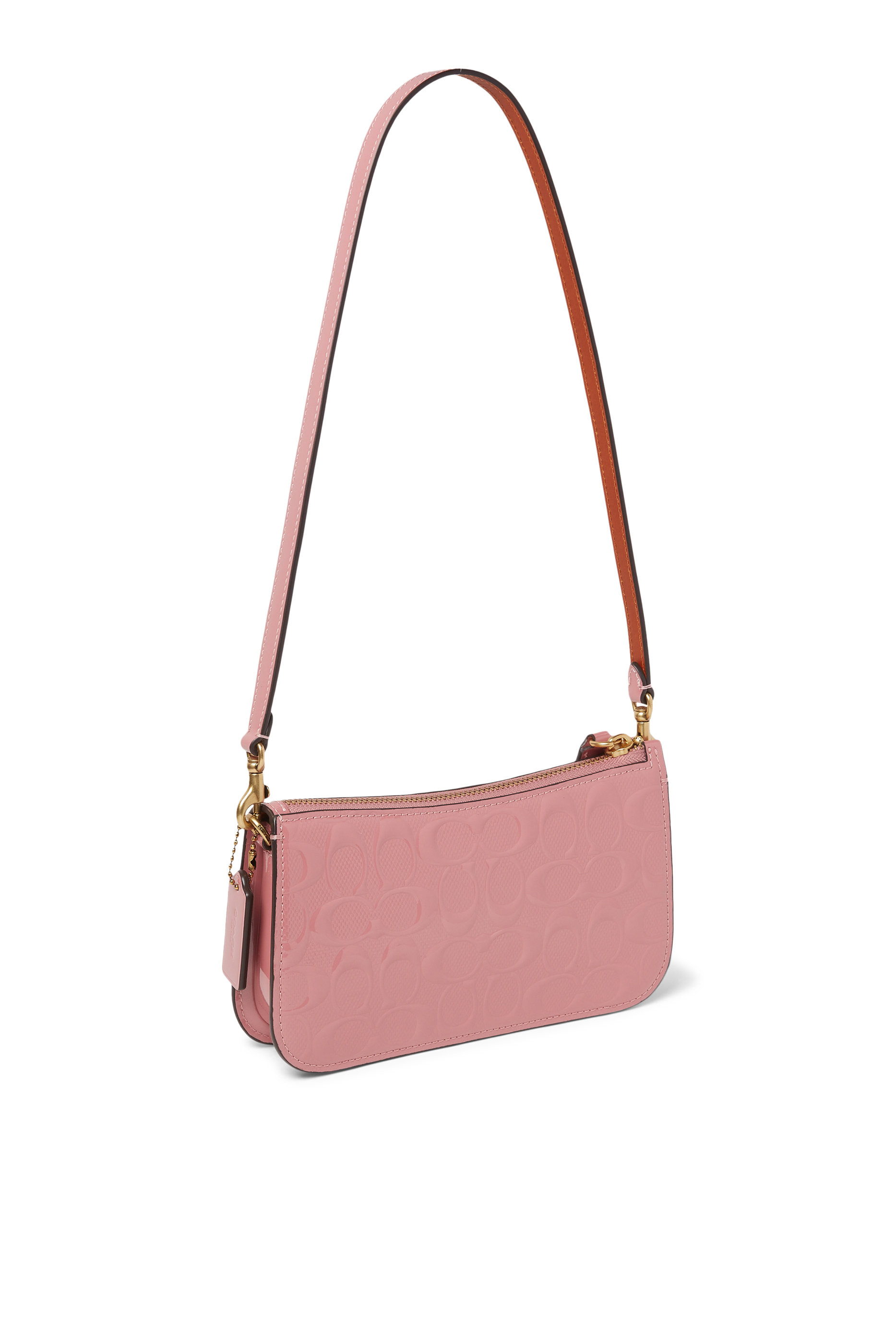 حقيبة كتف بين جلد بنقشة شعار الماركة