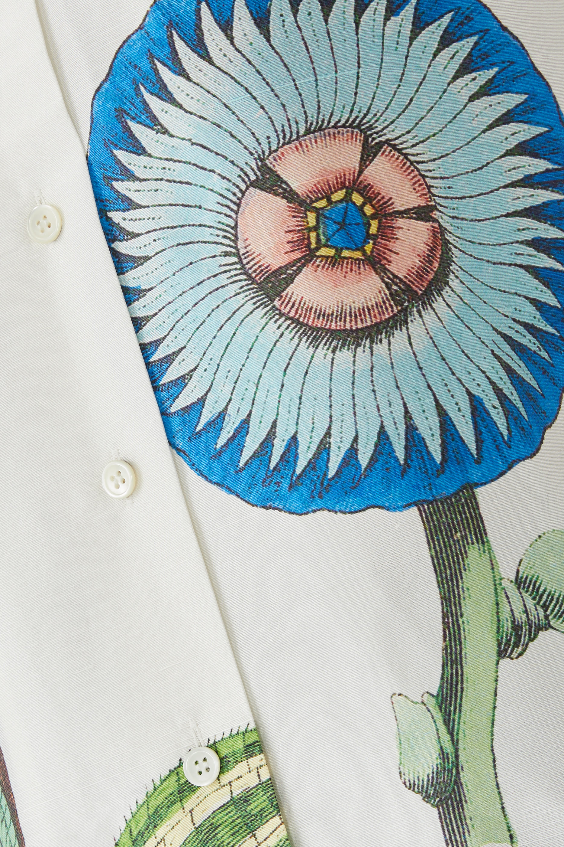 قميص جراند بياقة مطوية ونقشة زهور