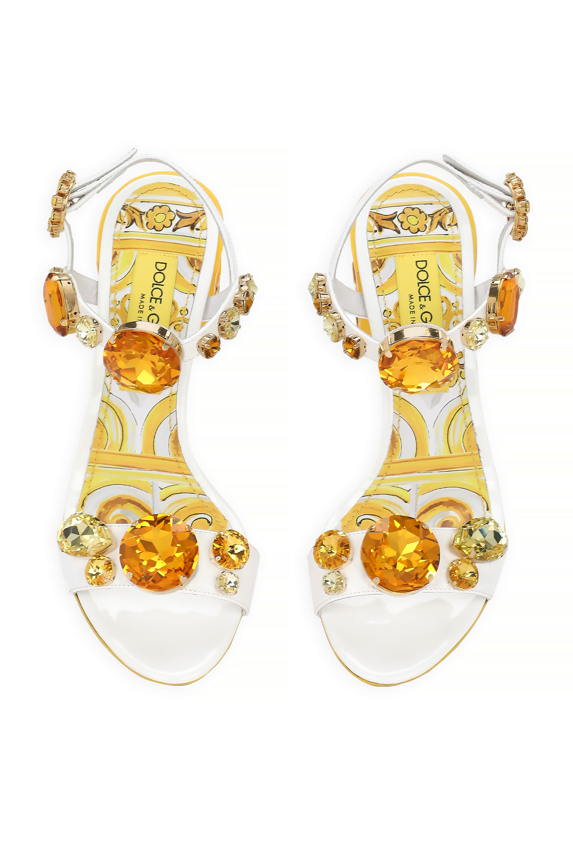 صندل 60 مزين بأحجار جلد لامع