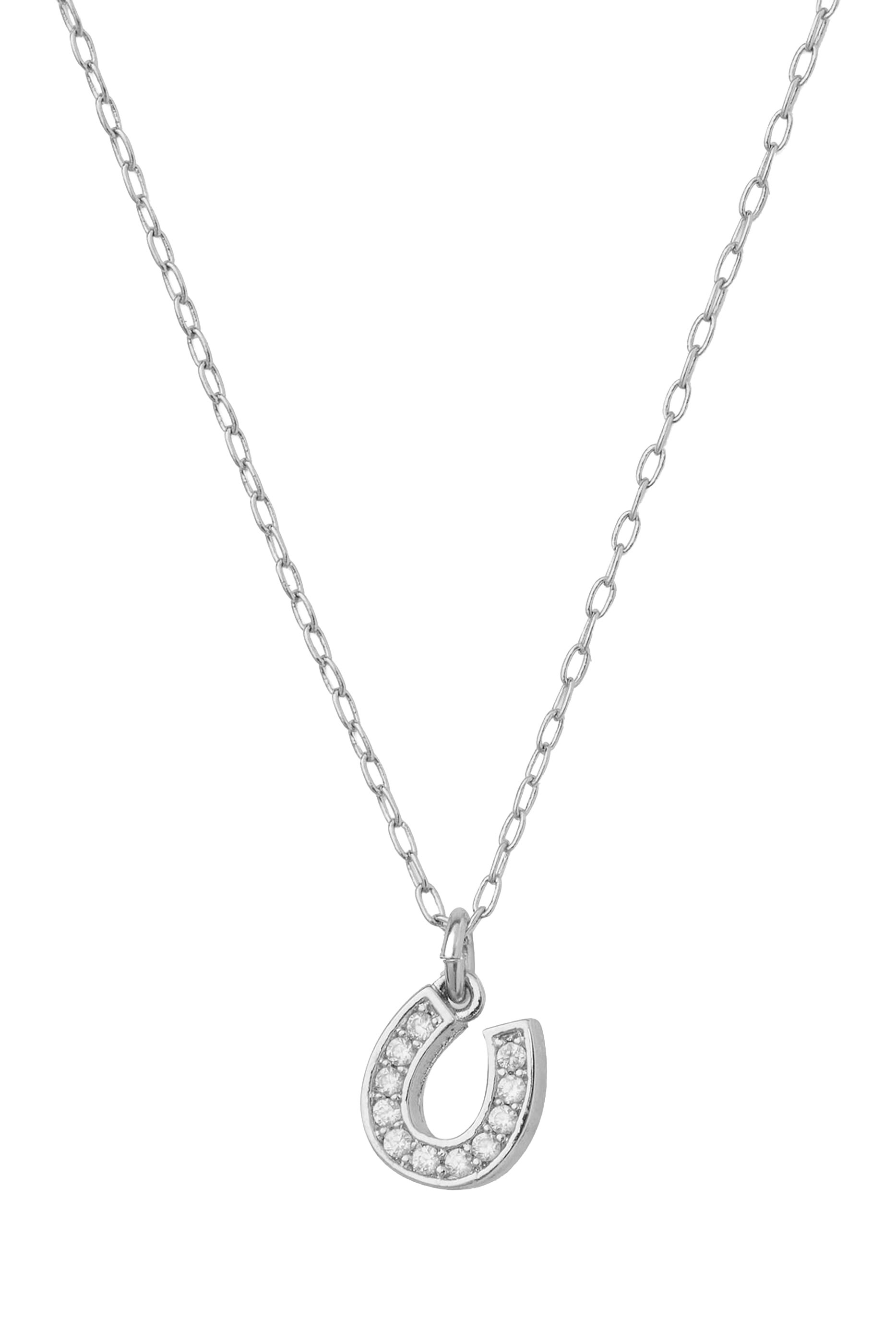 Lucky You Pendant, Plated Metal & Cubic Zirconia