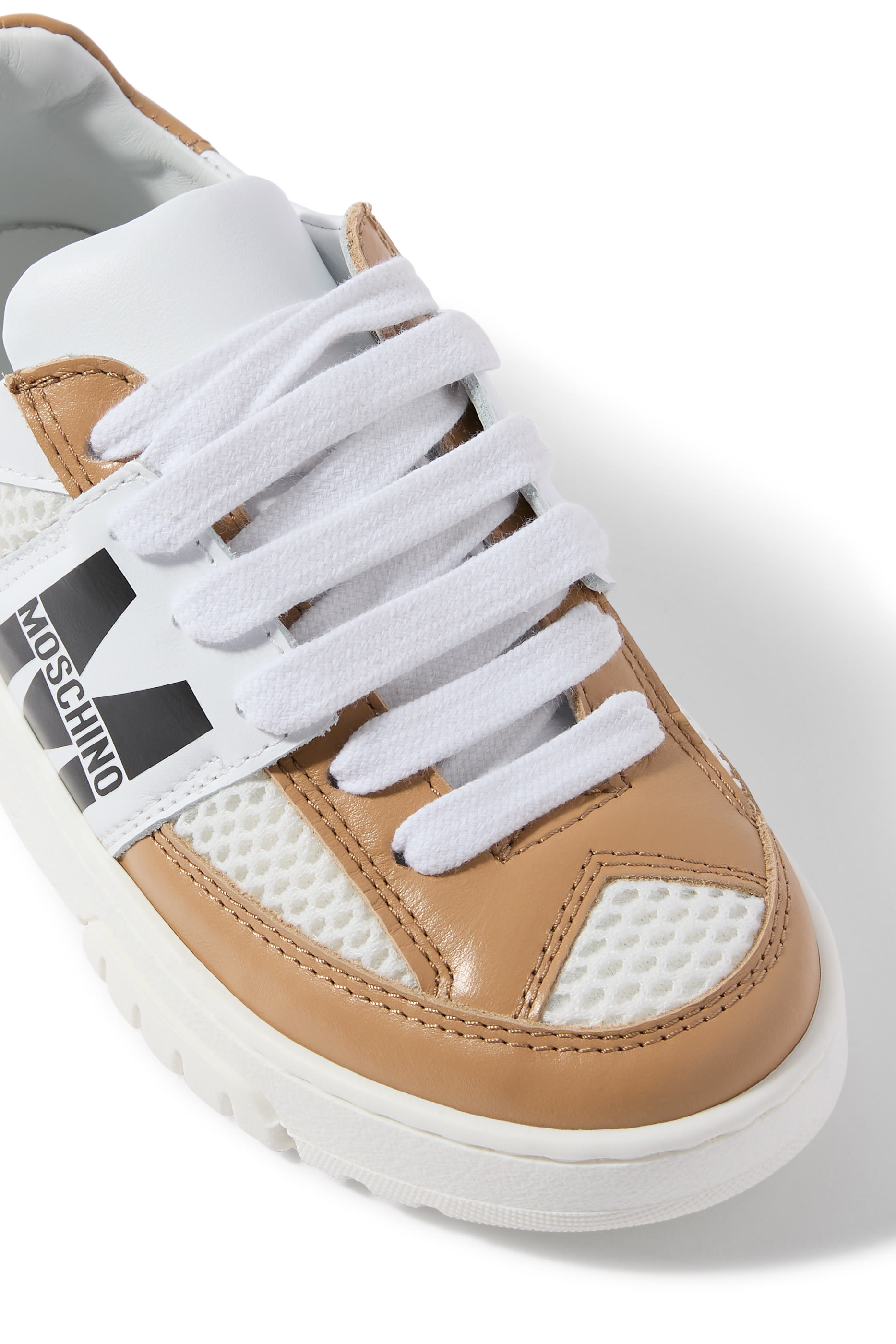 سنيكرز بتصميم أسفل الكاحل جلد للأطفال