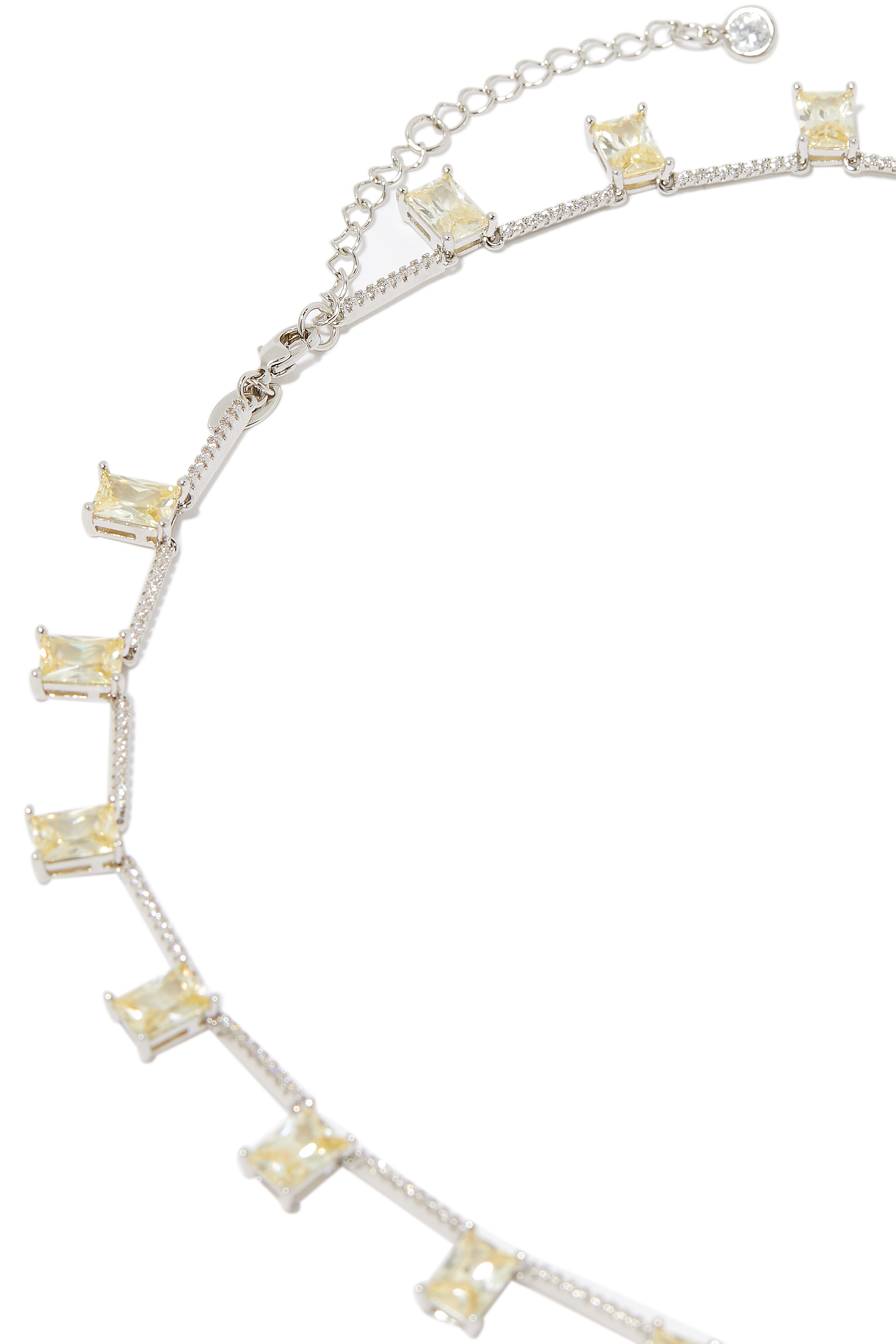 قلادة سي زد جلام بحلي مرصعة بأحجار زركونيا مكعبة وزمرد نحاس مطلي بالروديوم