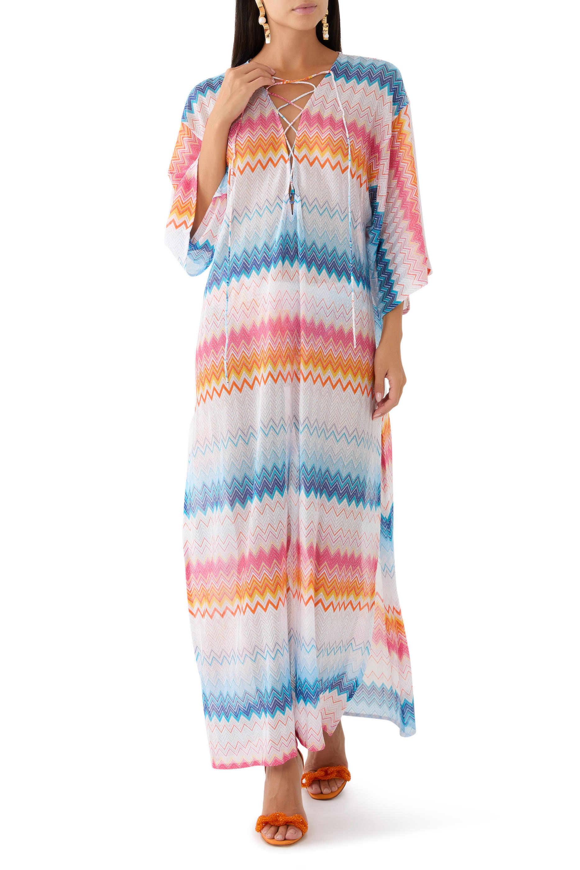 فستان للإرتداء فوق ملابس السباحة أومبريه منسوج