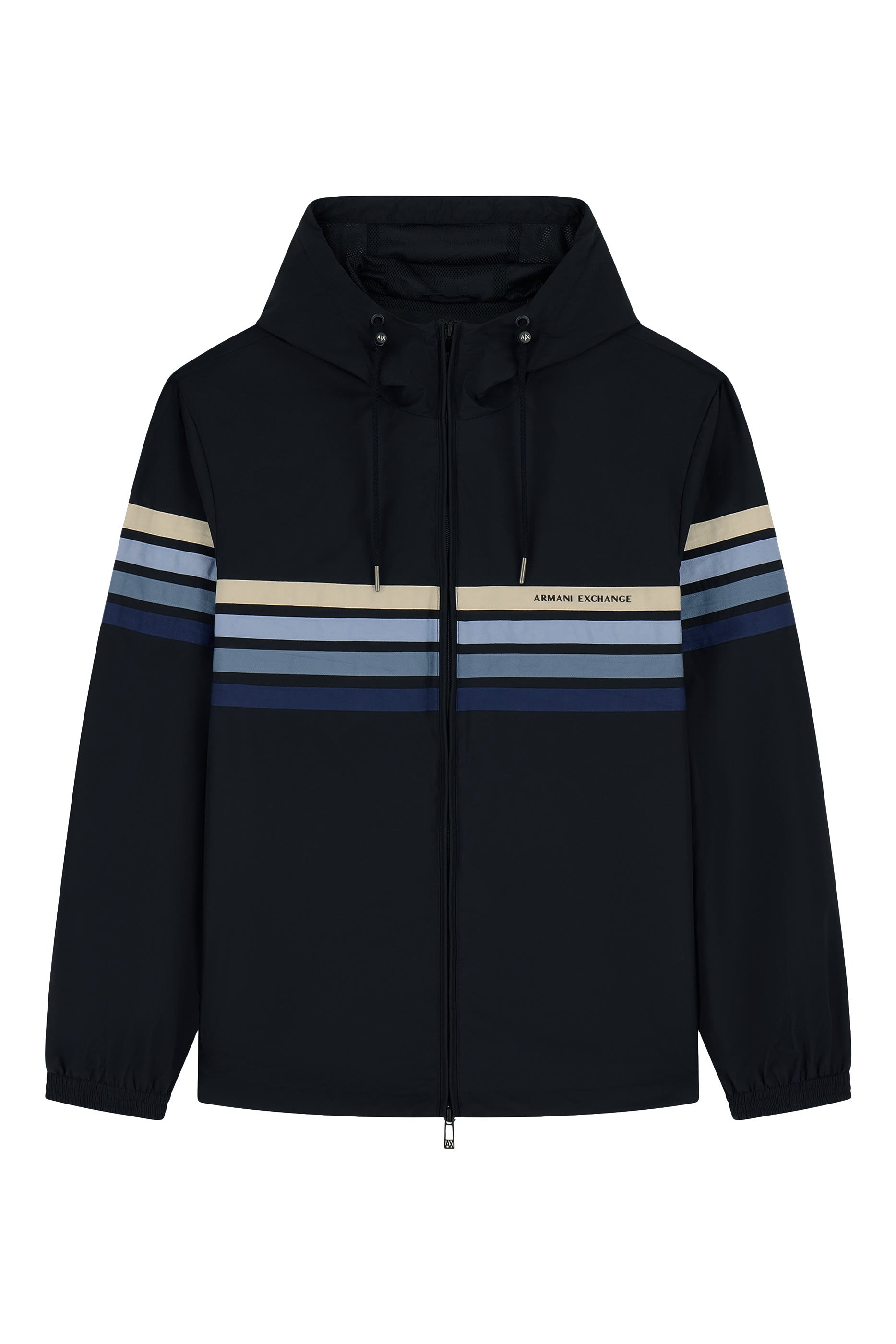 جاكيت بلوسون بتصميم هودي بسحاب وشعار الماركة