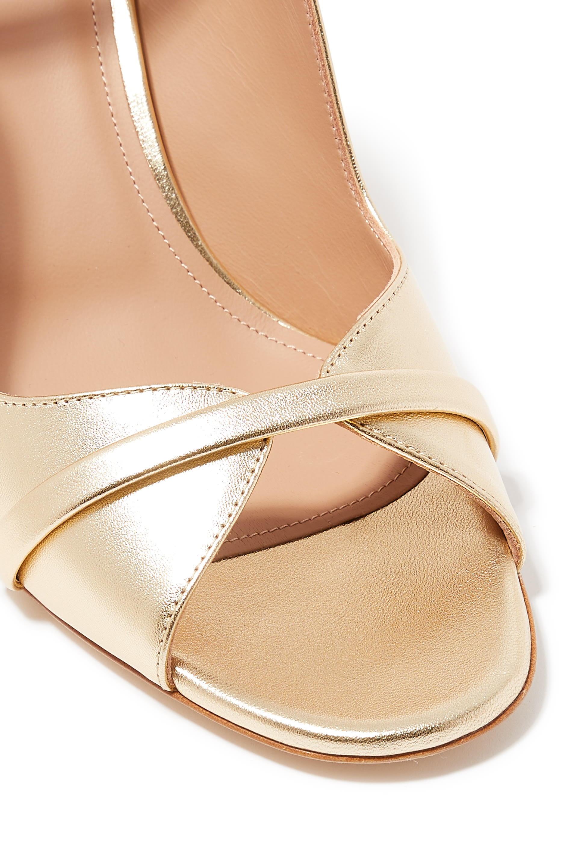 حذاء نورا 70 بكعب جلد لامع